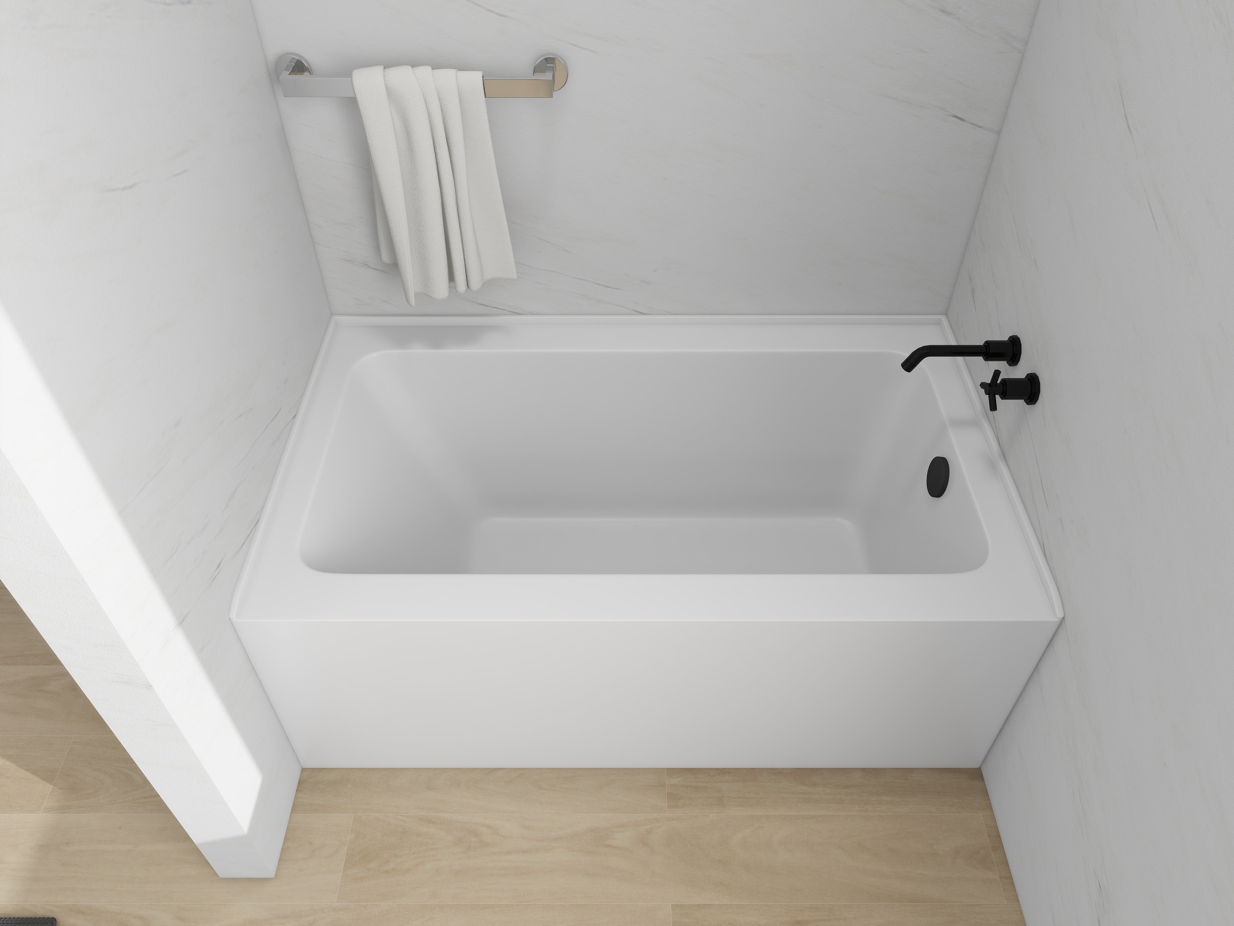 White / Matte Black / Right Drain