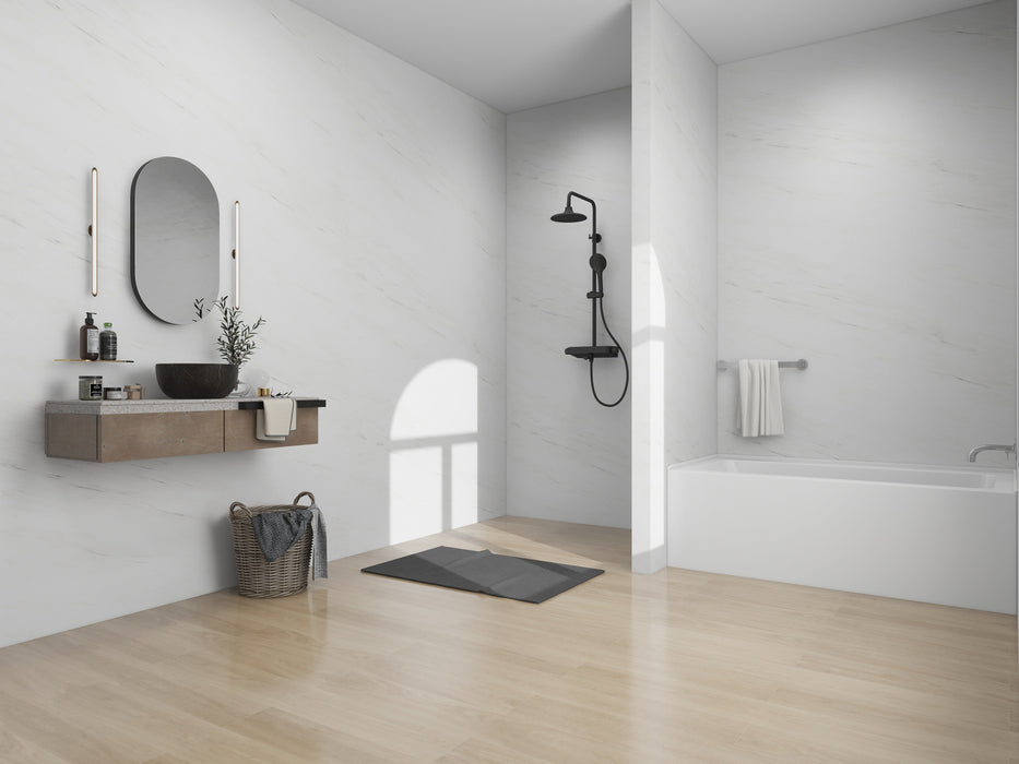 White / Brushed Nickel / Right Drain