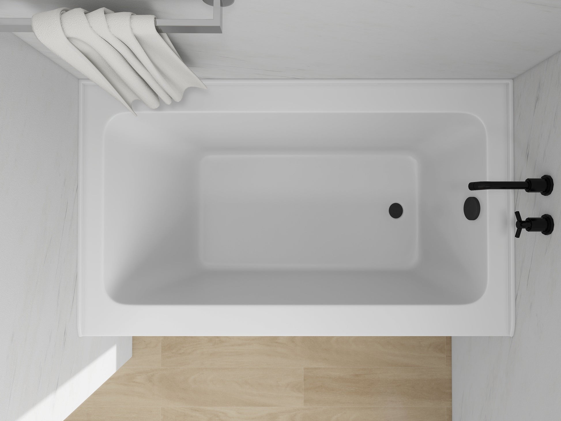 White / Matte Black / Right Drain