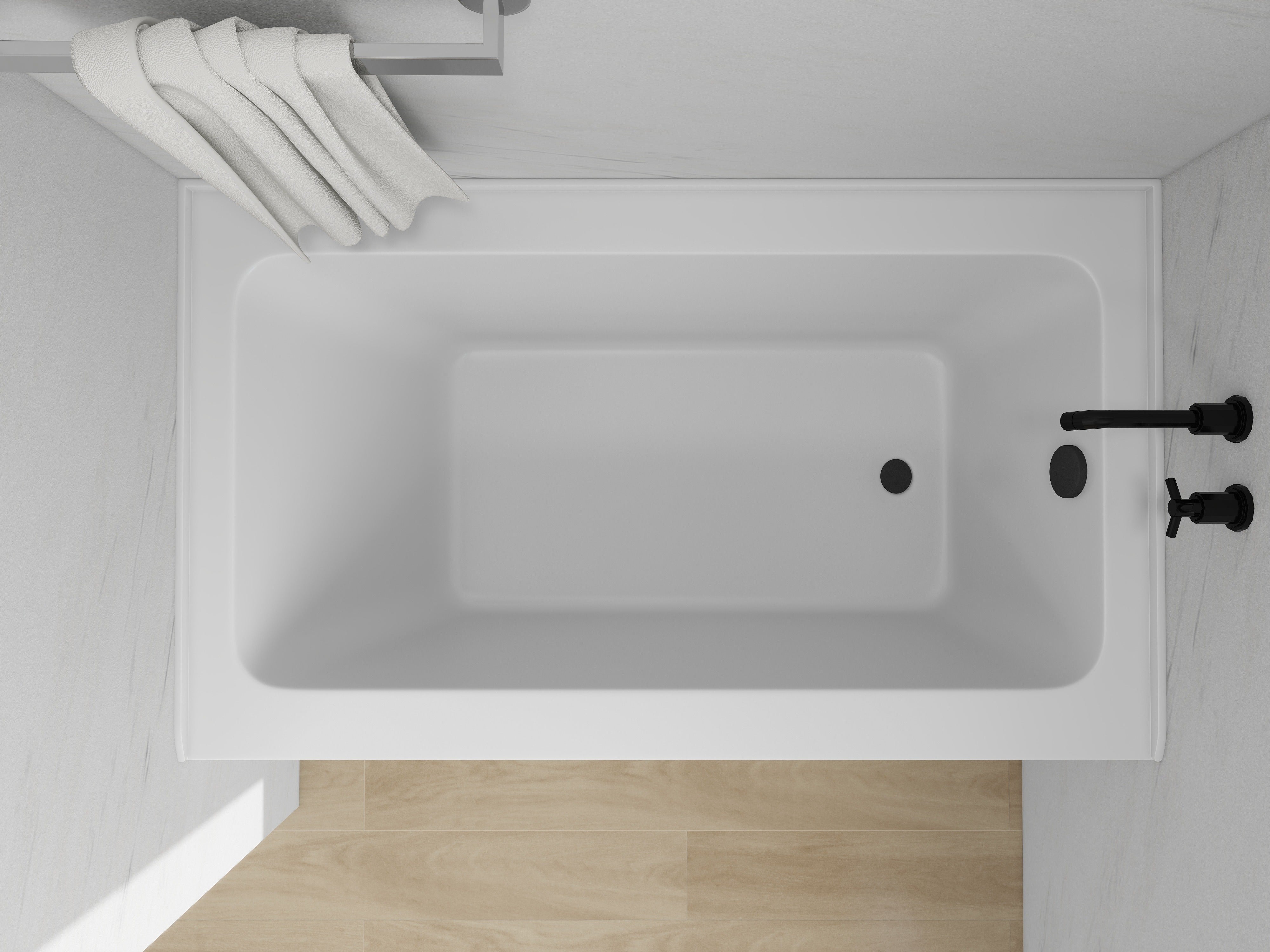 White / Matte Black / Right Drain
