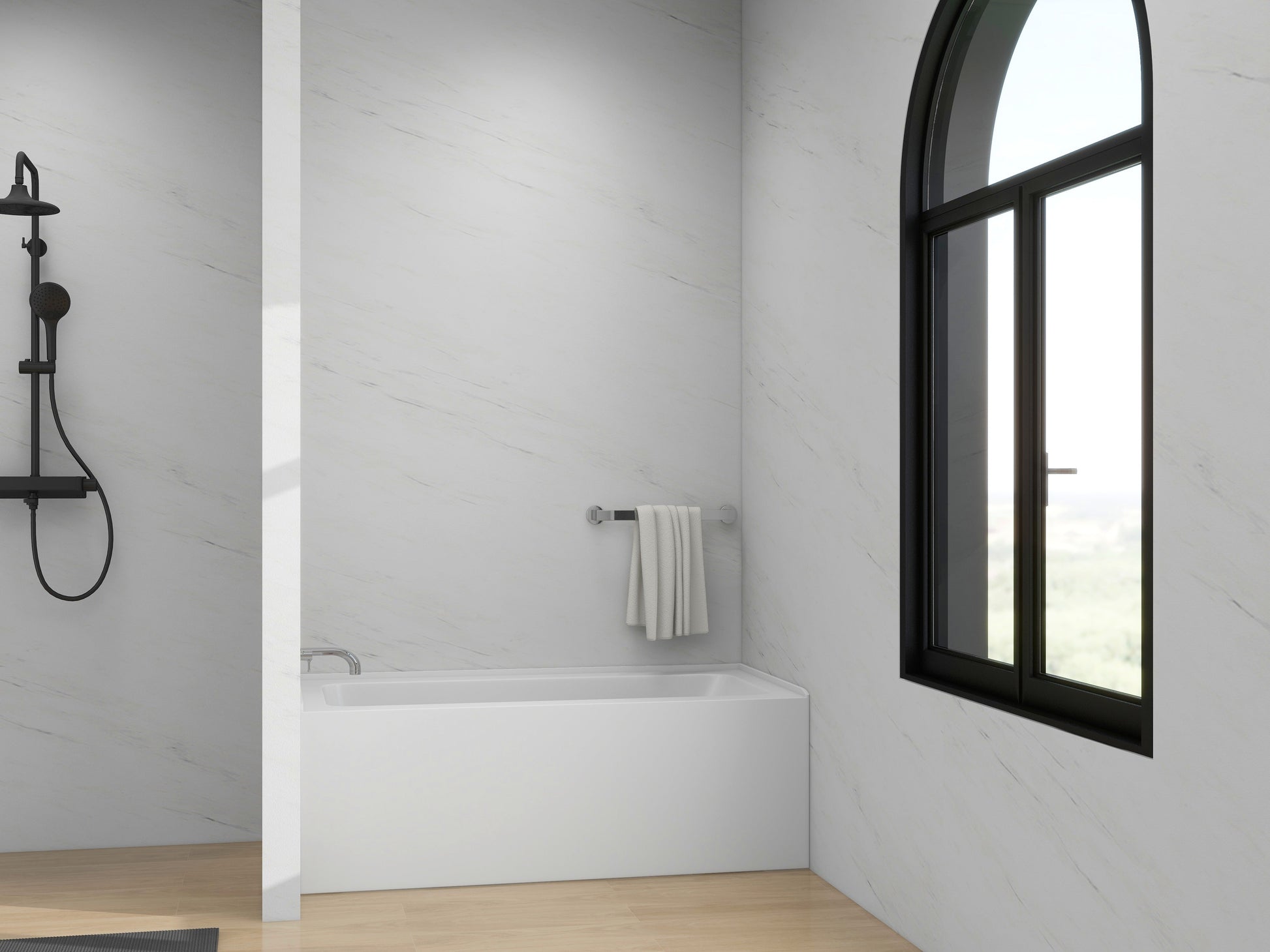 White / Brushed Nickel / Right Drain