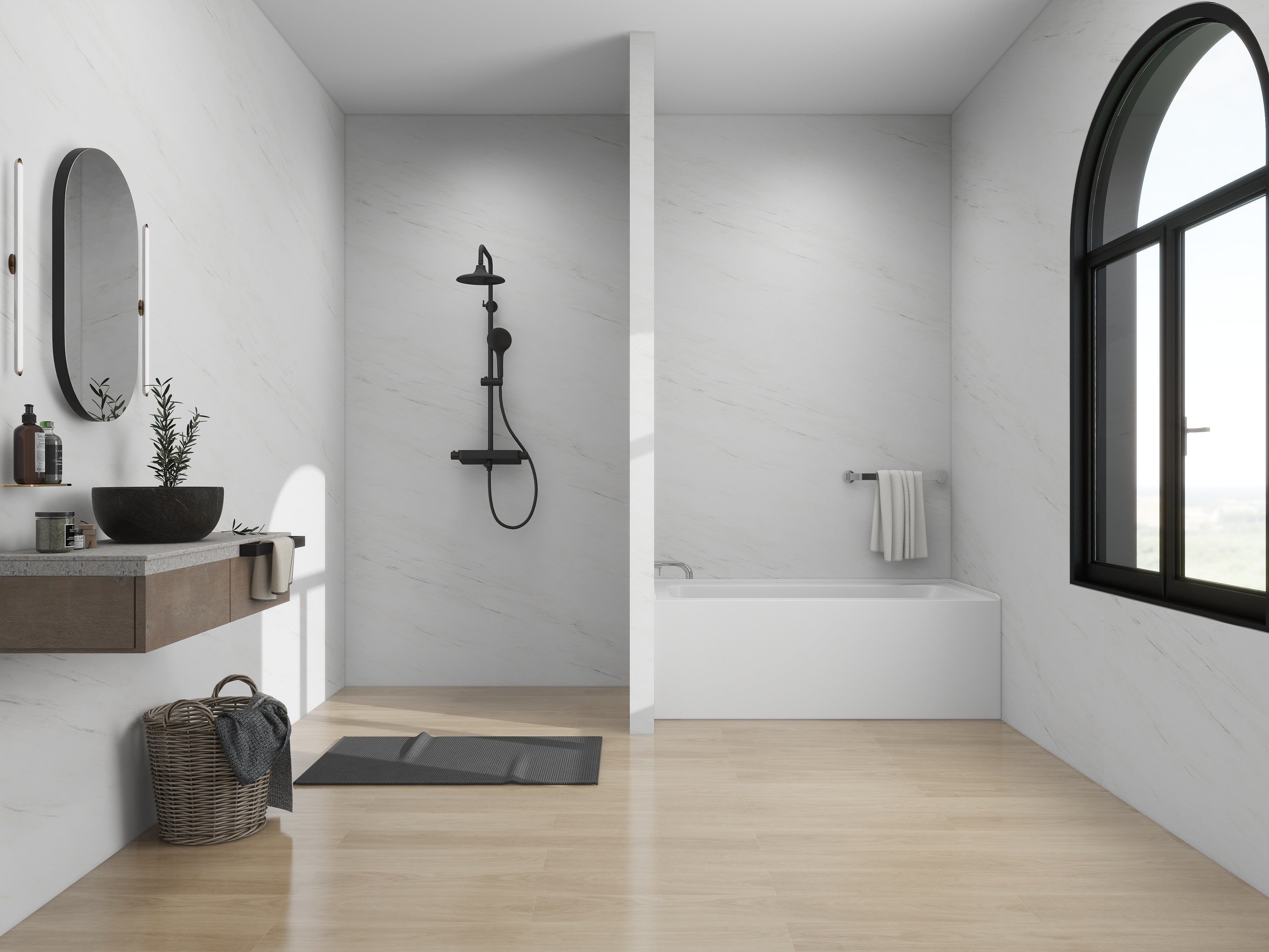 White / Polished Chrome / Right Drain