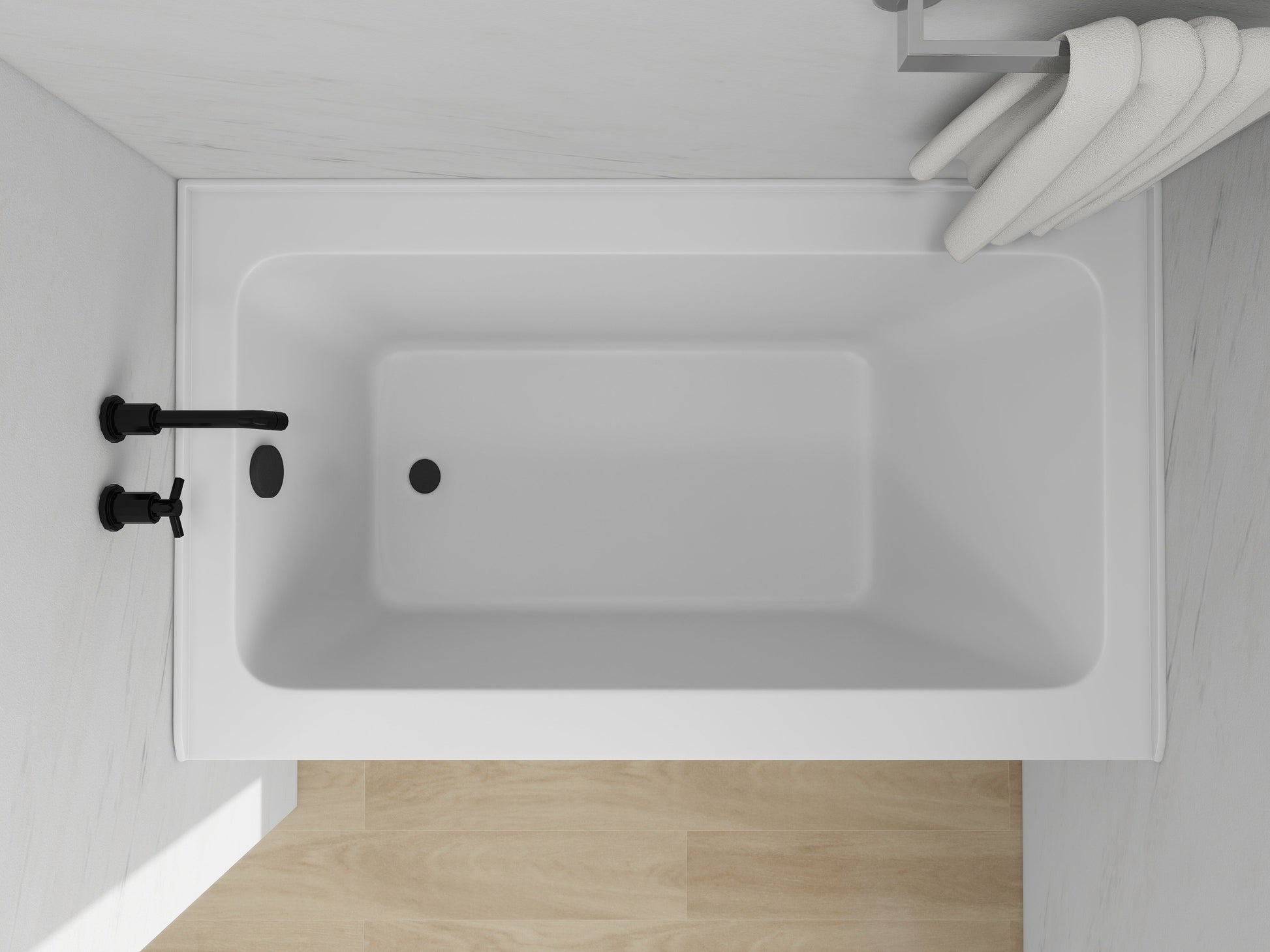 White / Matte Black / Left Drain