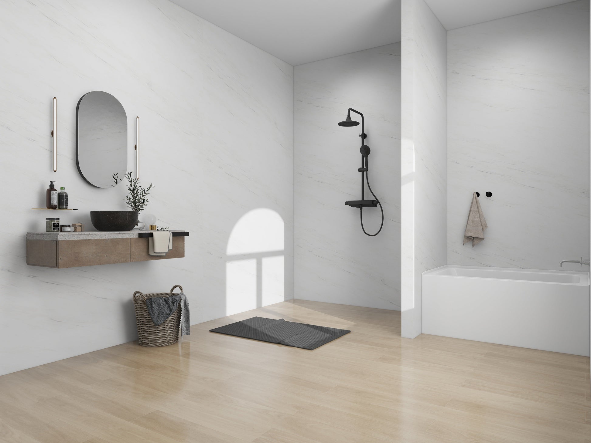 Pure White / Right Drain