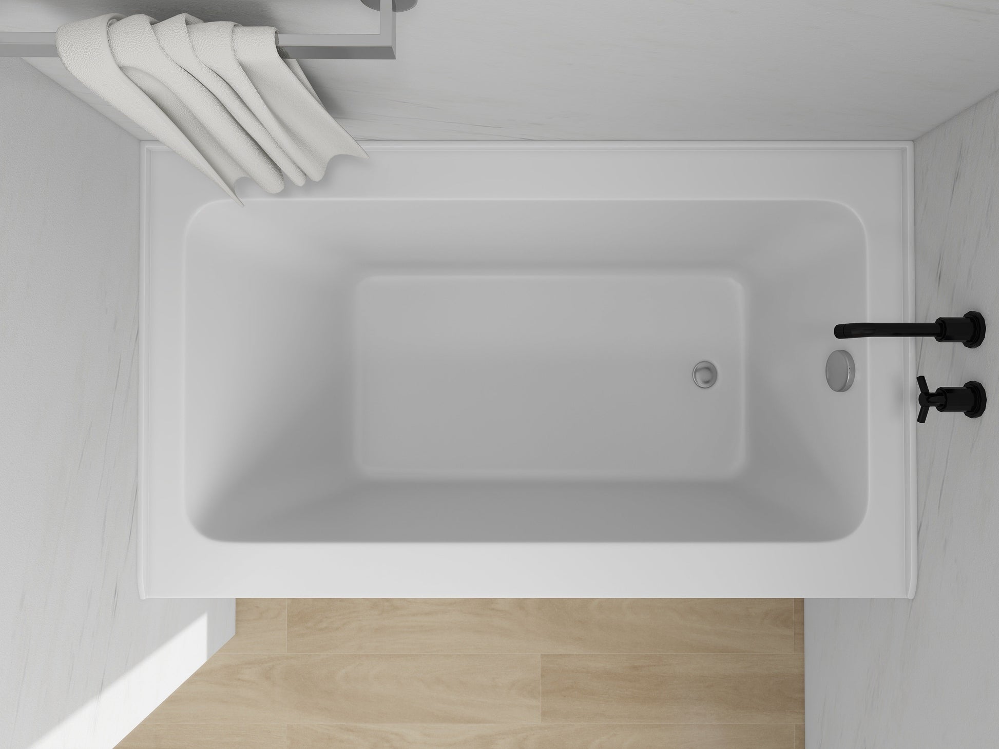 White / Polished Chrome / Right Drain
