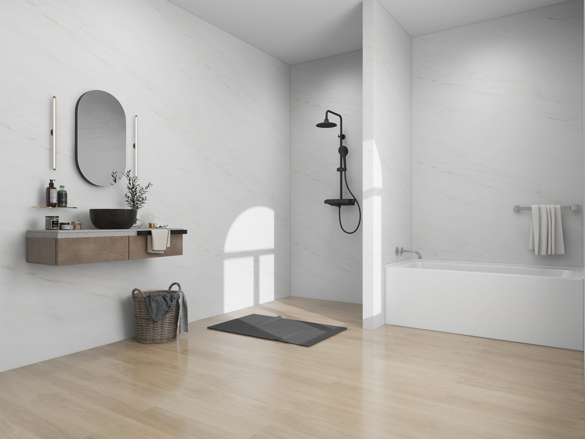 White / Polished Chrome / Right Drain