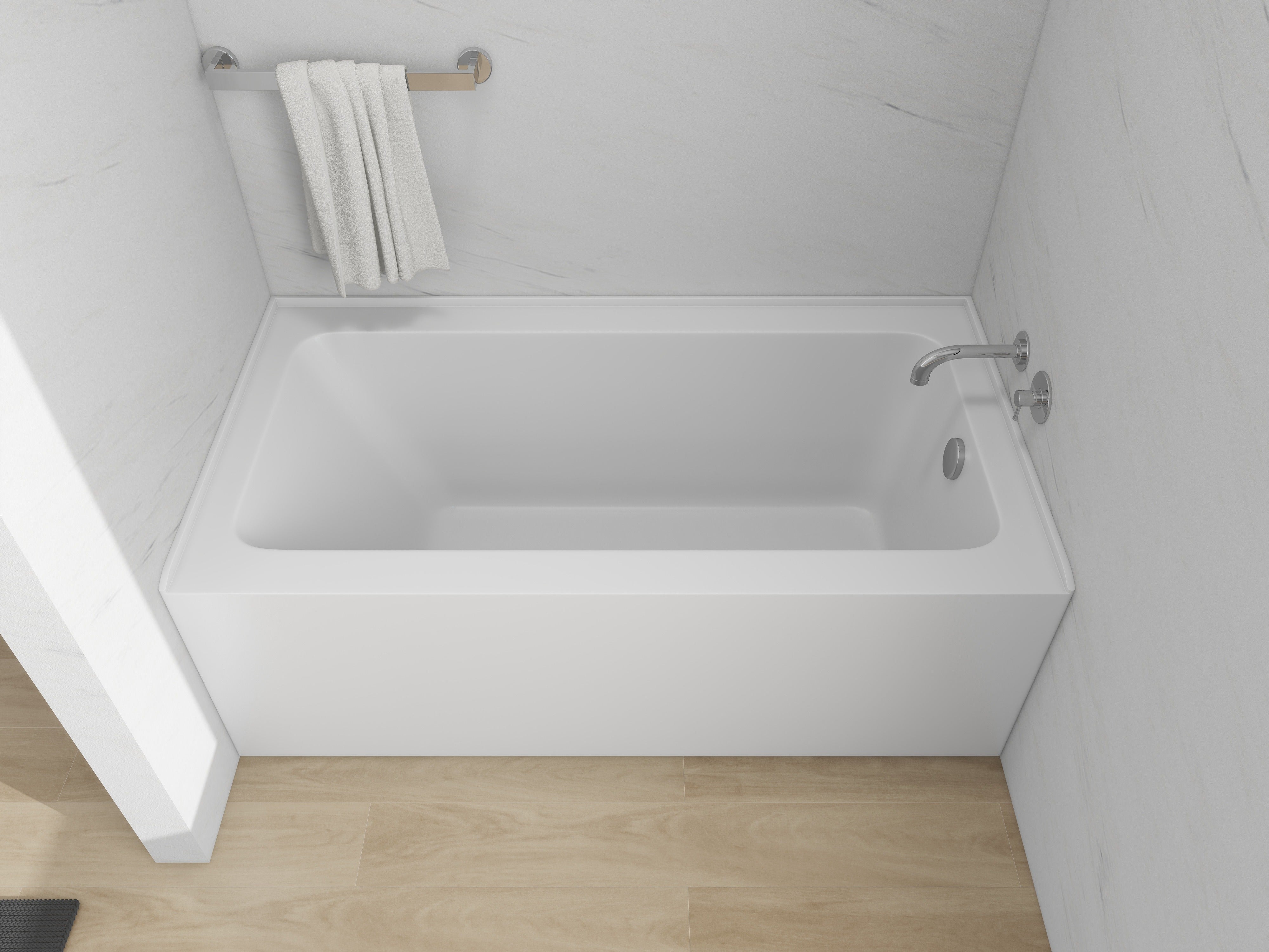 White / Polished Chrome / Right Drain