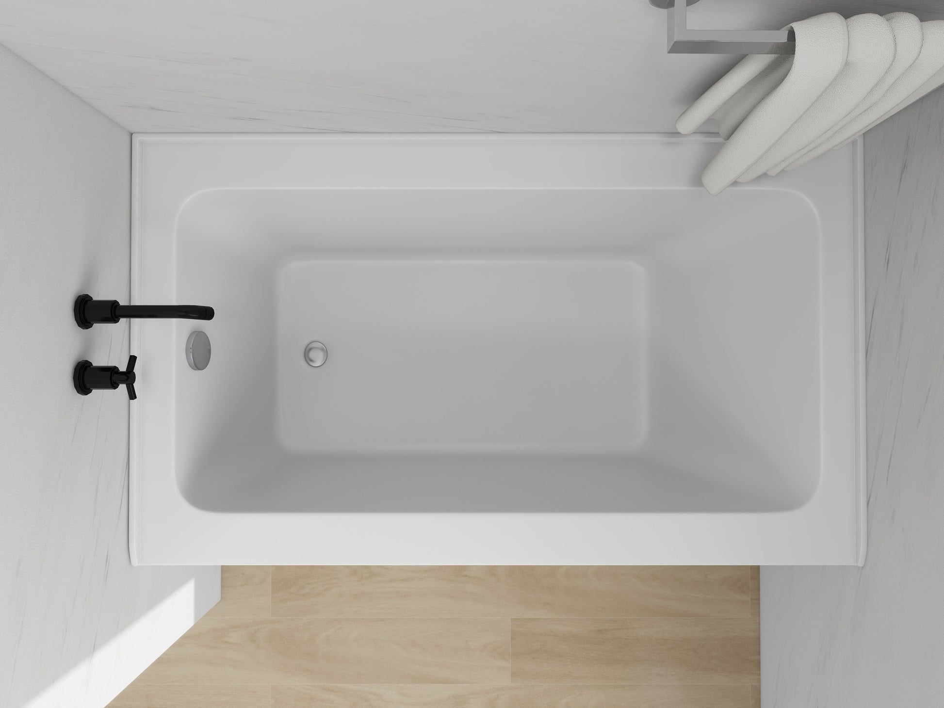 White / Polished Chrome / Left Drain