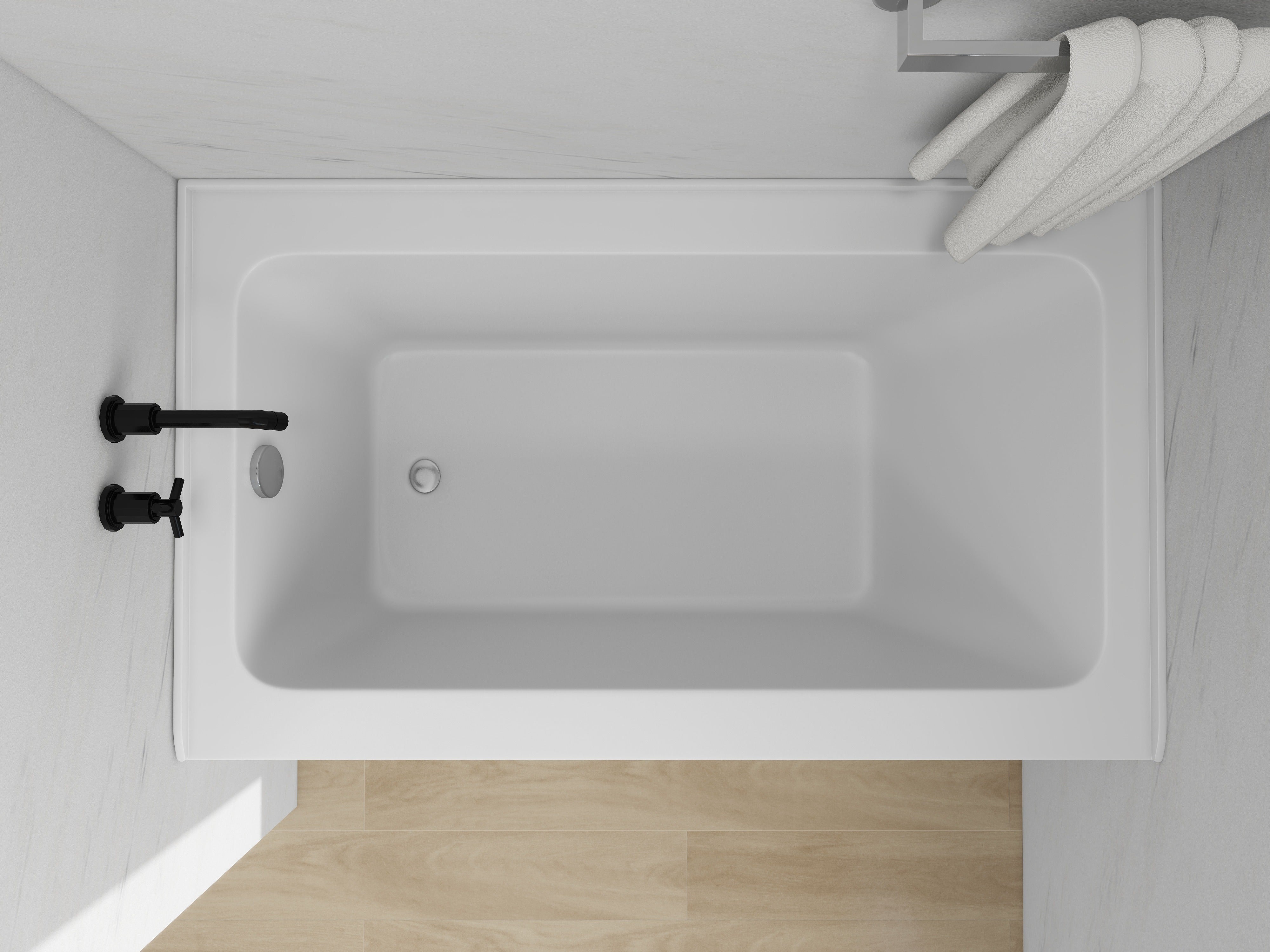 White / Polished Chrome / Left Drain