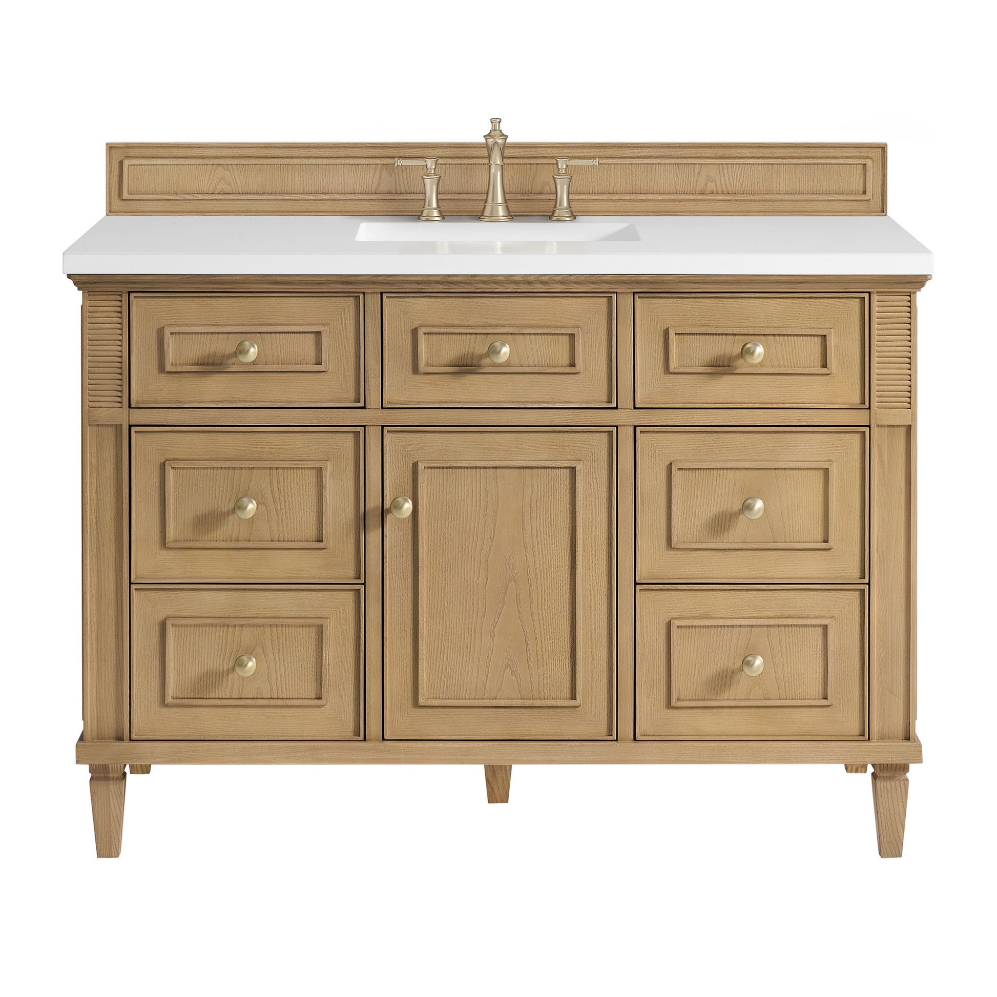 Light Natural Oak / White Zeus - 3 Faucet Holes
