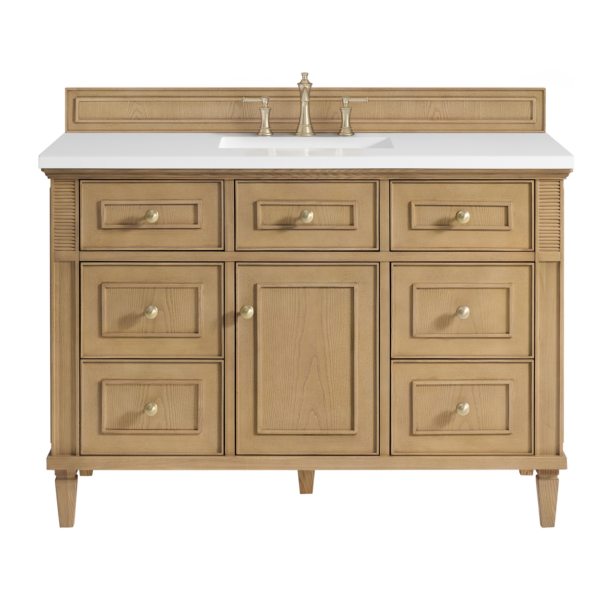 Light Natural Oak / White Zeus - 3 Faucet Holes