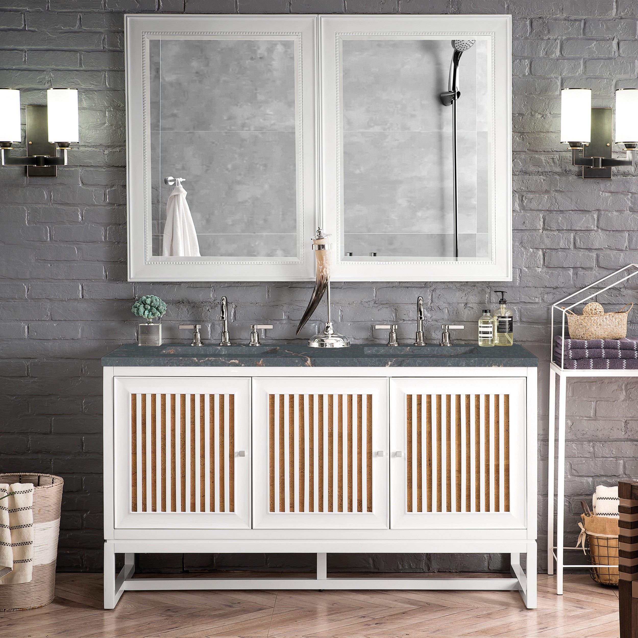 Glossy White / Parisien Bleu - 3 Faucet Holes