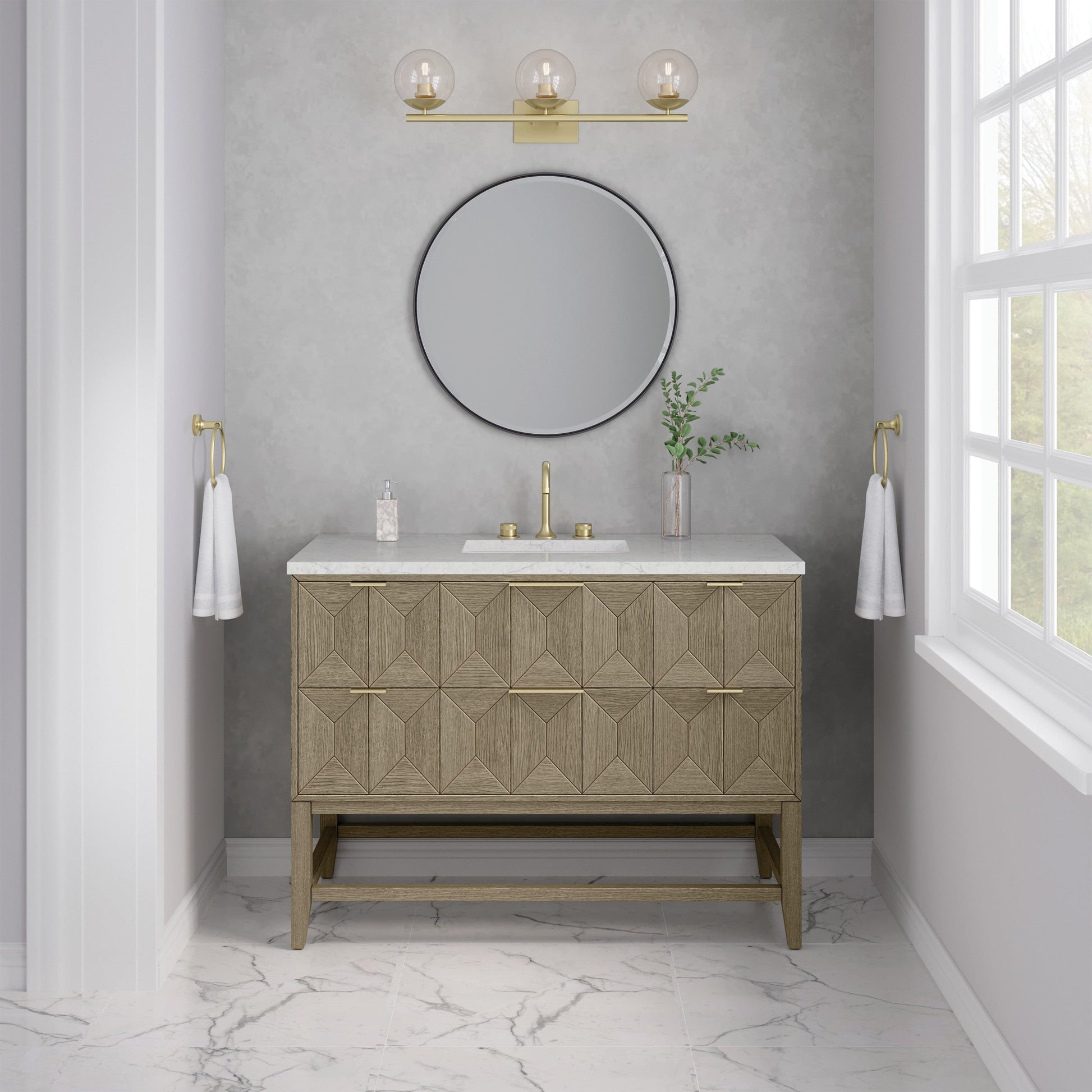 Pebble Oak / Eternal Jasmine Pearl - 3 Faucet Holes