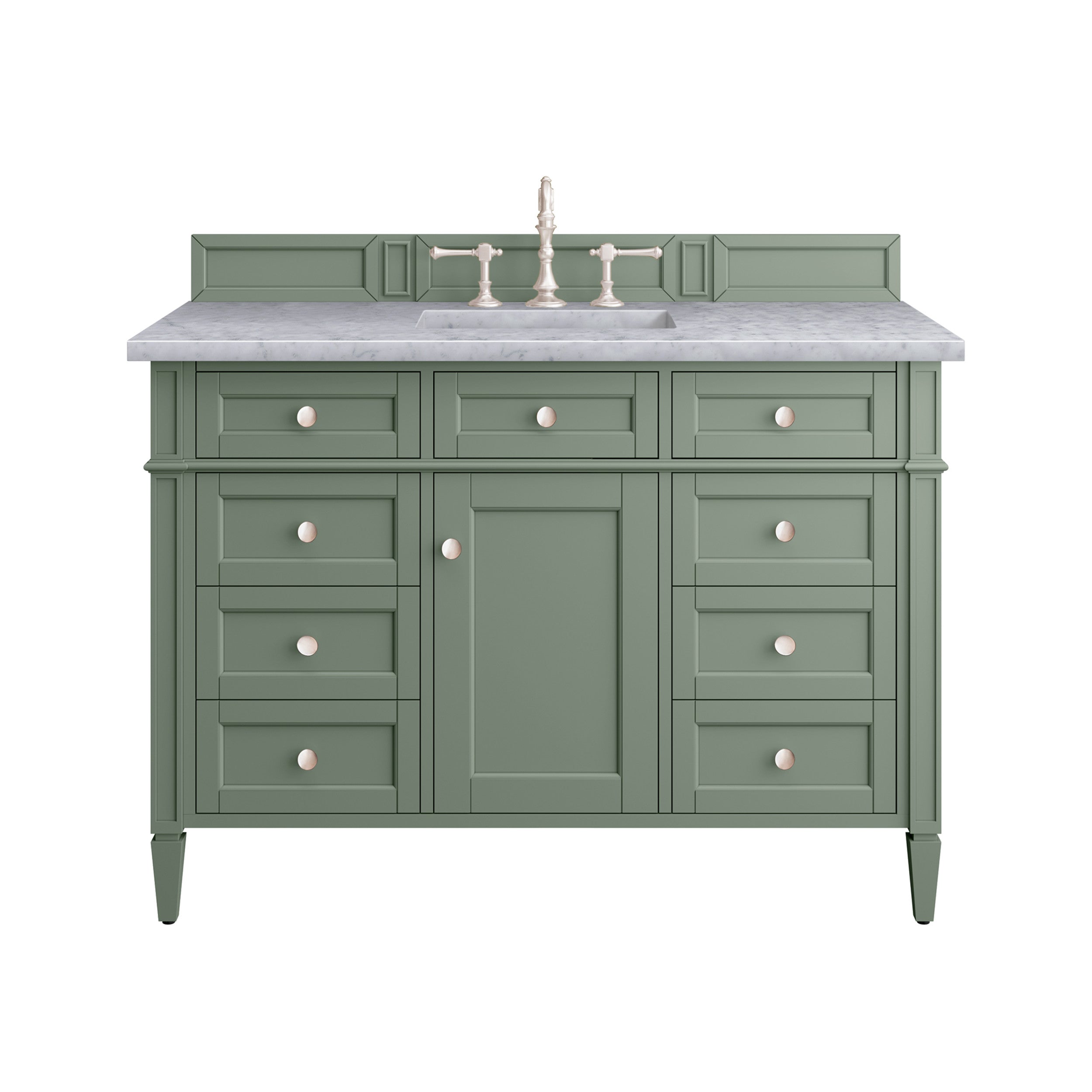 Smokey Celadon / Carrara White - 3 Faucet Holes
