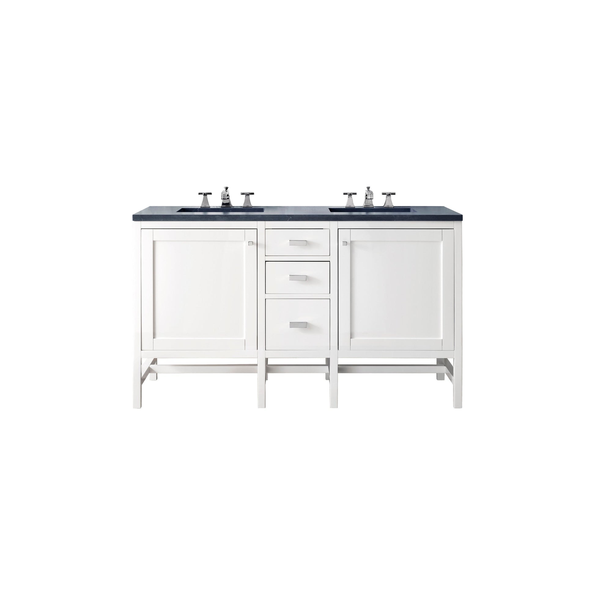 Glossy White / Charcoal Soapstone - 3 Faucet Holes