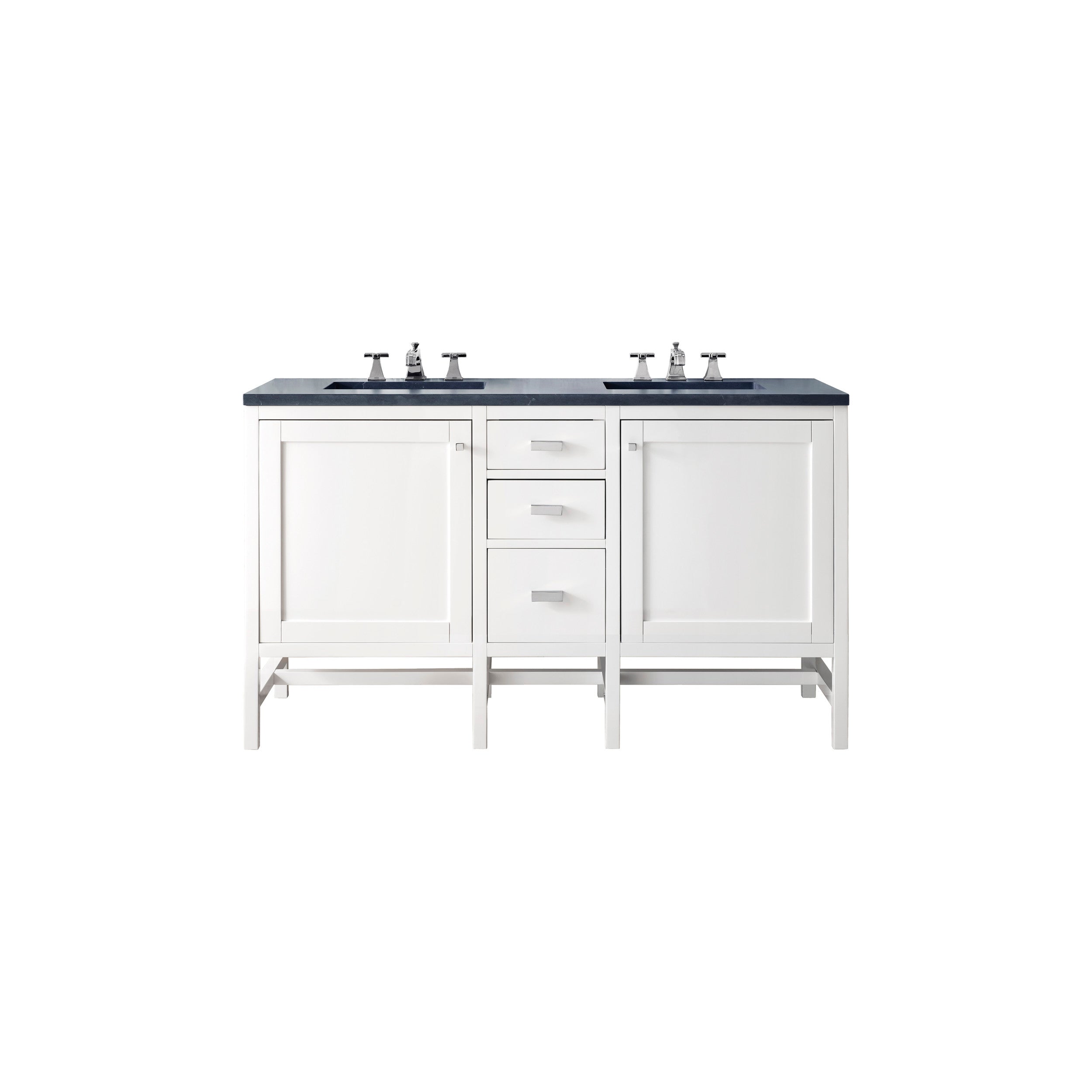 Glossy White / Charcoal Soapstone - 3 Faucet Holes