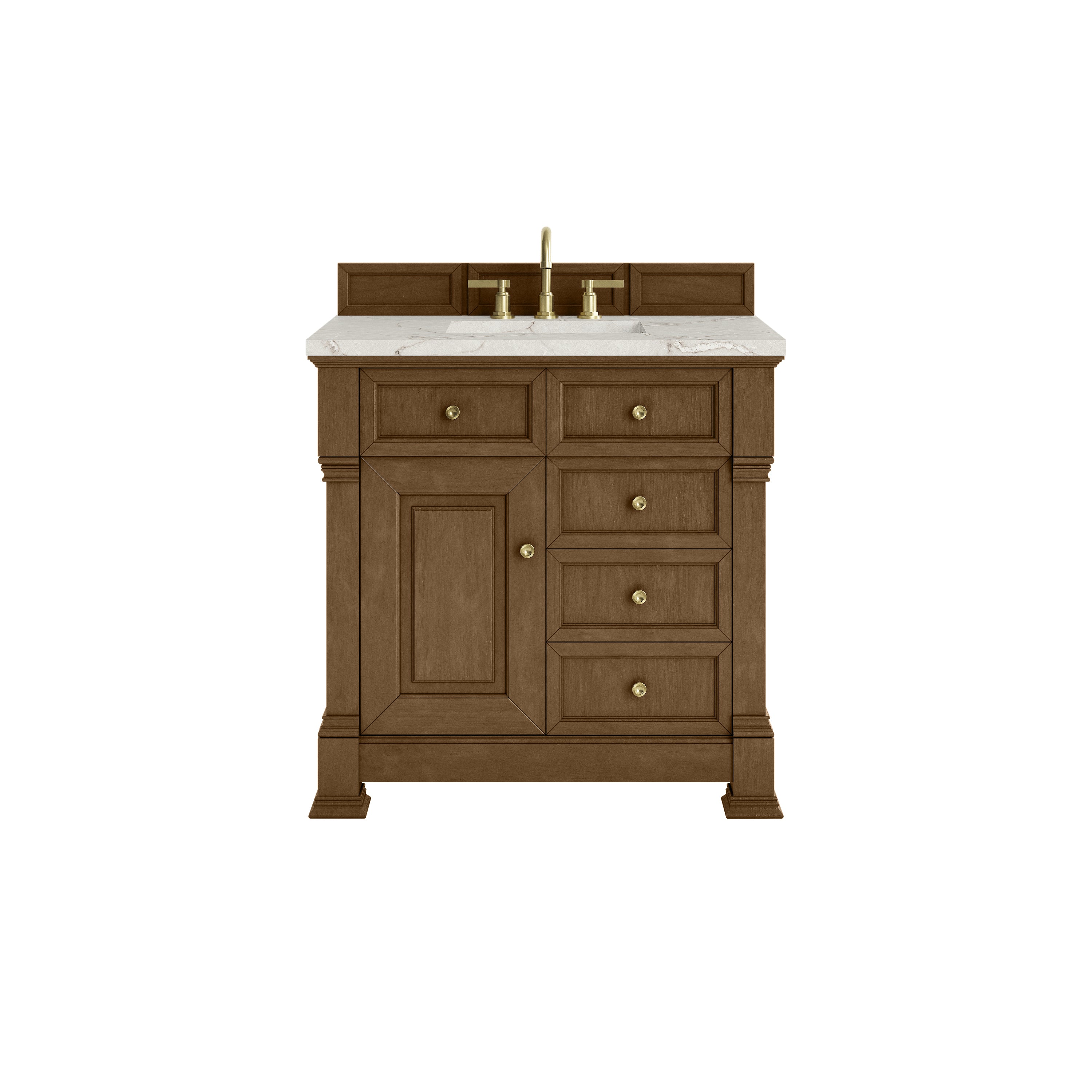 Honey Oak / Victorian Silver - 3 Faucet Holes
