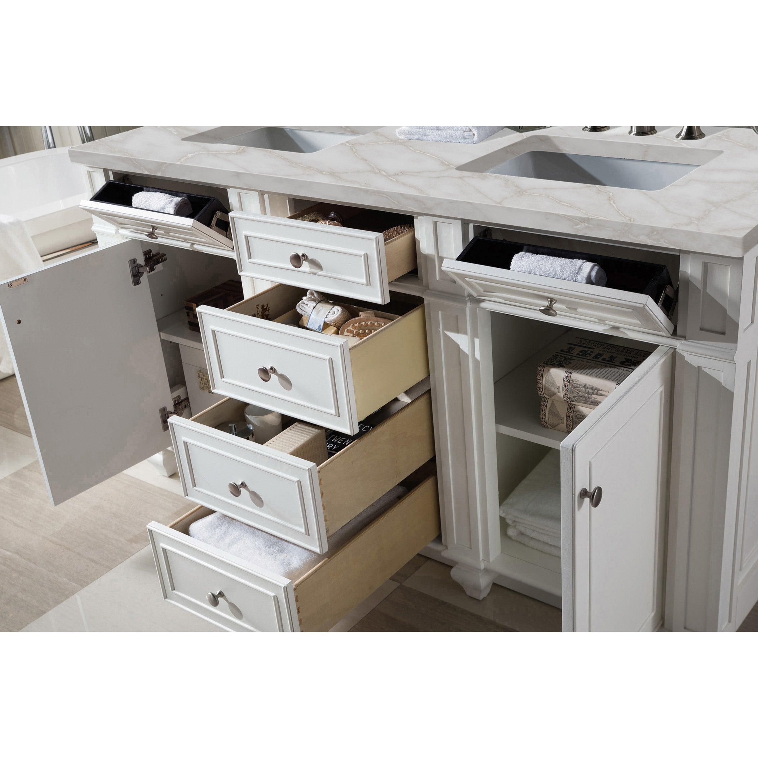Bright White / Victorian Silver - 3 Faucet Holes