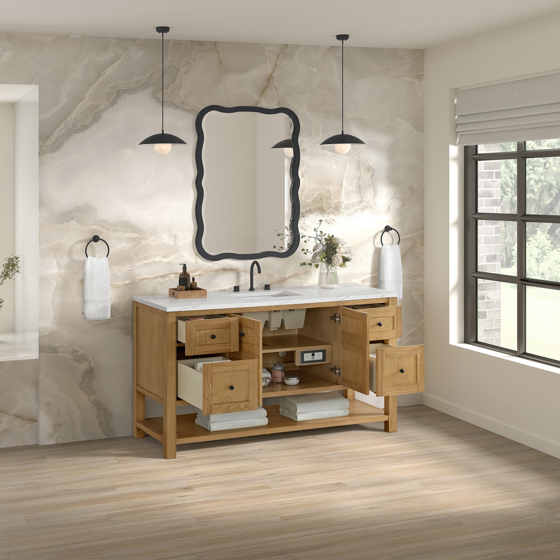 Light Natural Oak / Ethereal Noctis - 3 Faucet Holes