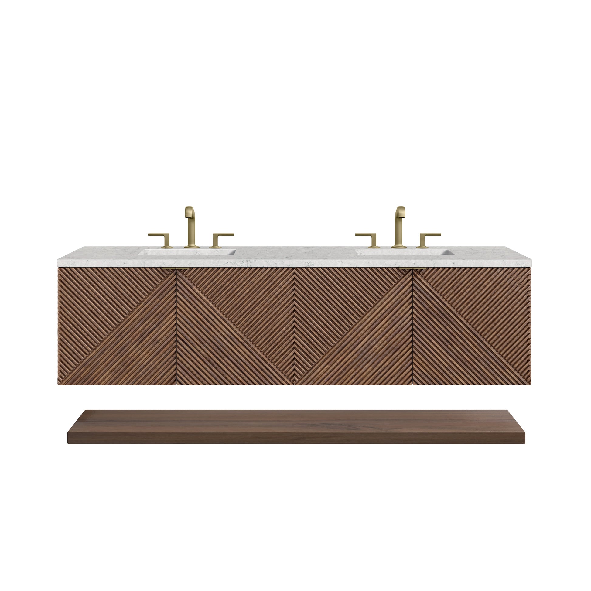 Chestnut / Eternal Jasmine Pearl - 3 Faucet Holes