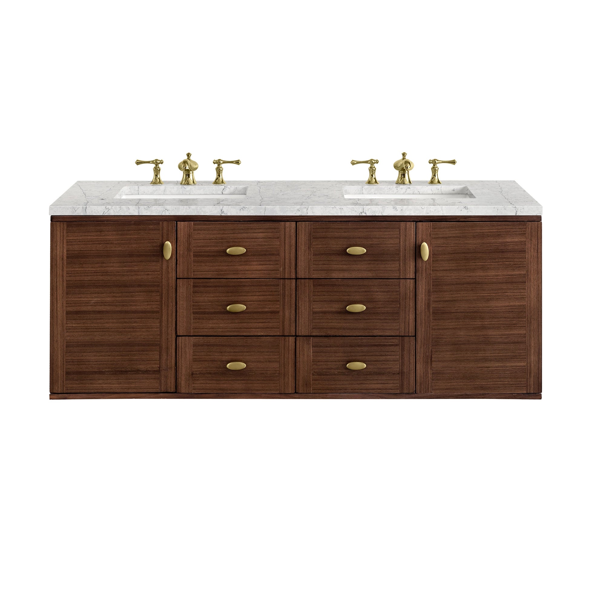 Mid-Century Walnut / Eternal Jasmine Pearl - 3 Faucet Holes