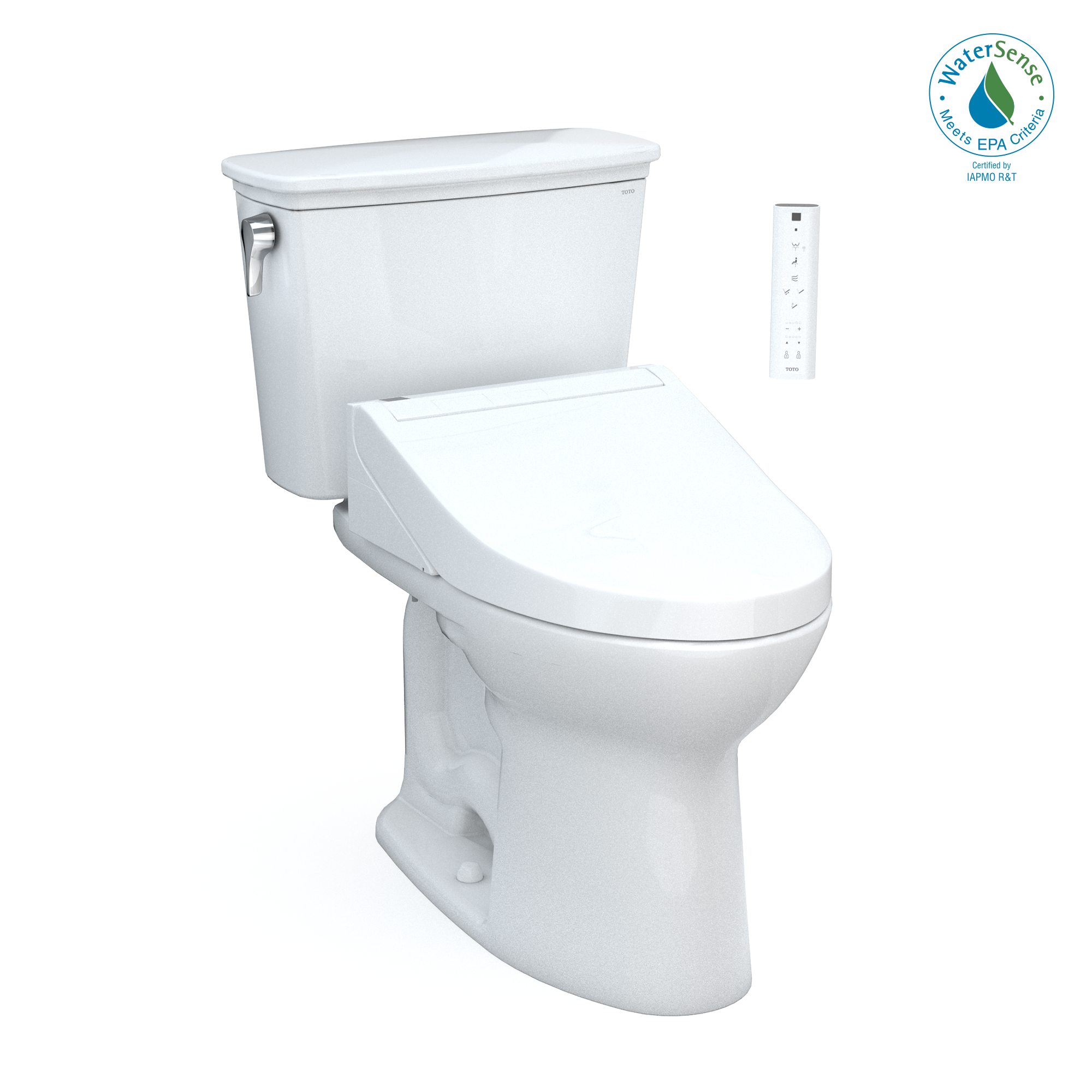 Toto Drake Transitional Washlet+ Two Piece Elongated 1.28 GPF Tornado Flush Toilet with C5 Bidet Seat