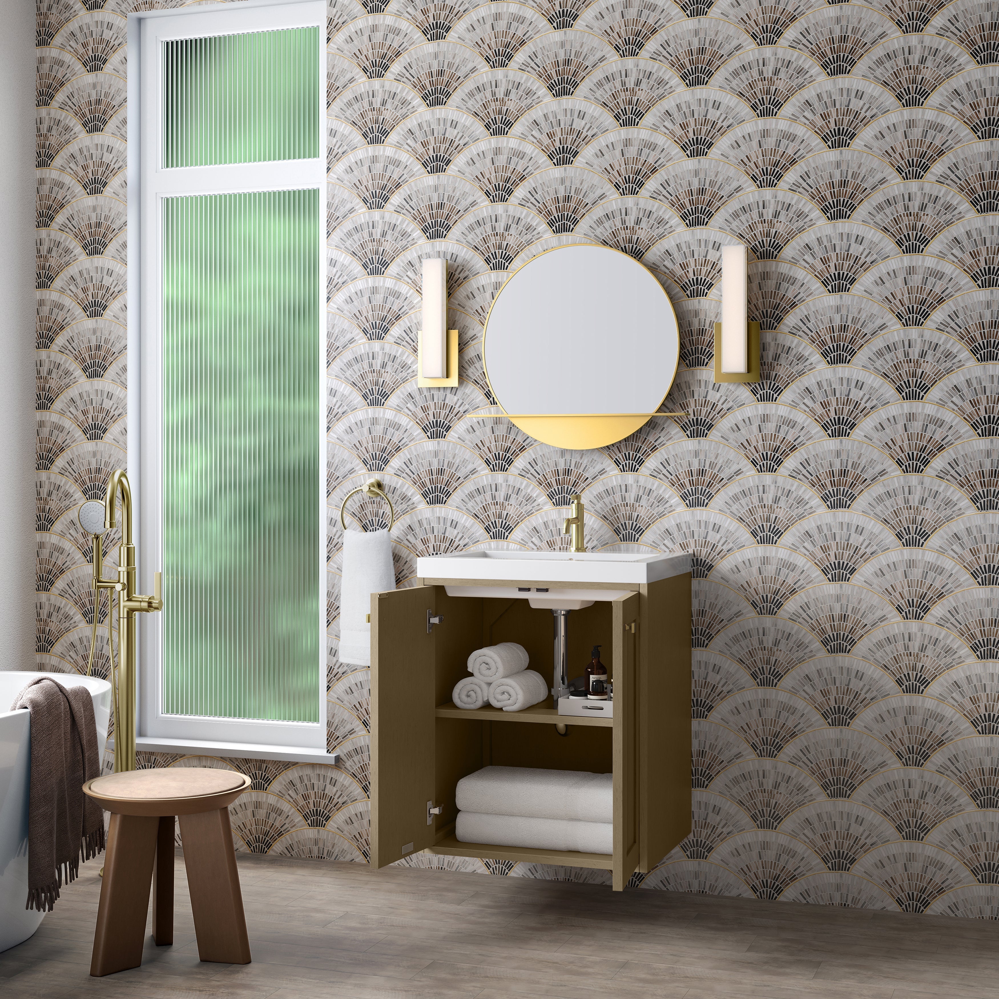 Walnut Whisper / Champagne Brass