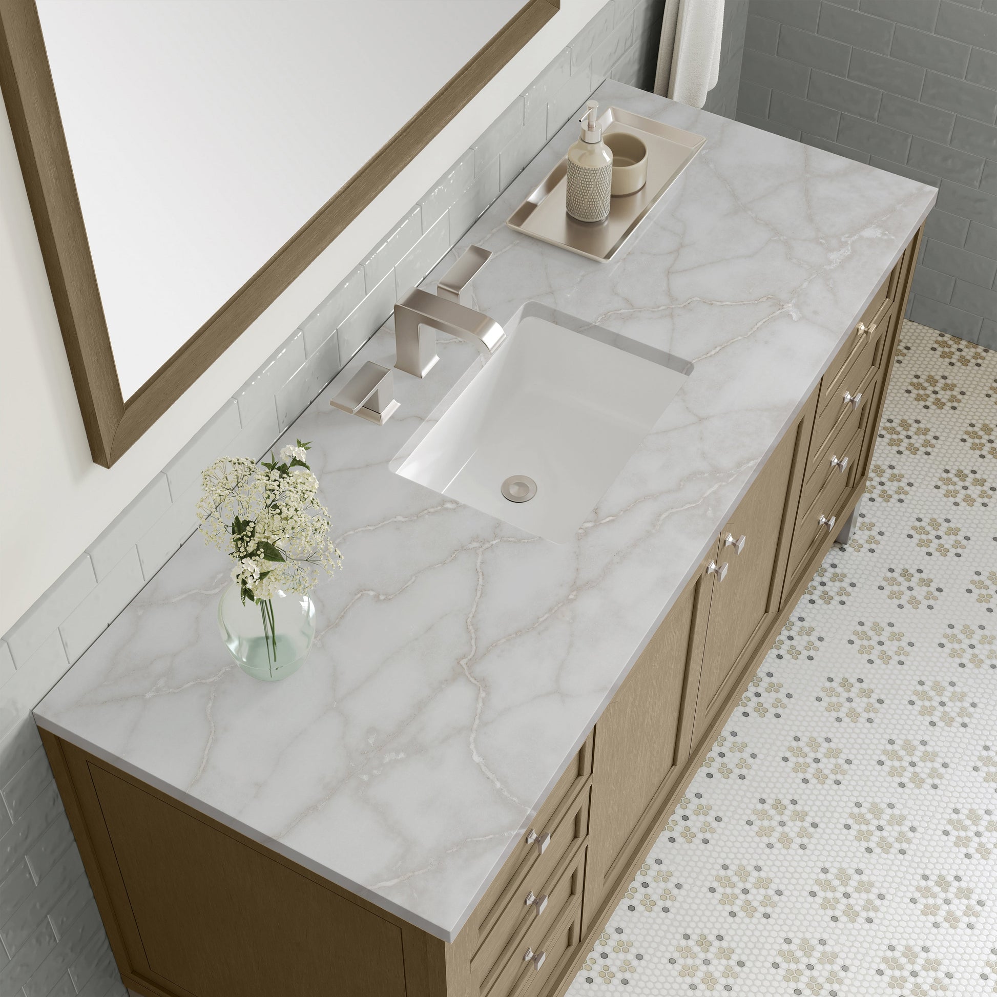 Walnut Whisper / Victorian Silver - 3 Faucet Holes