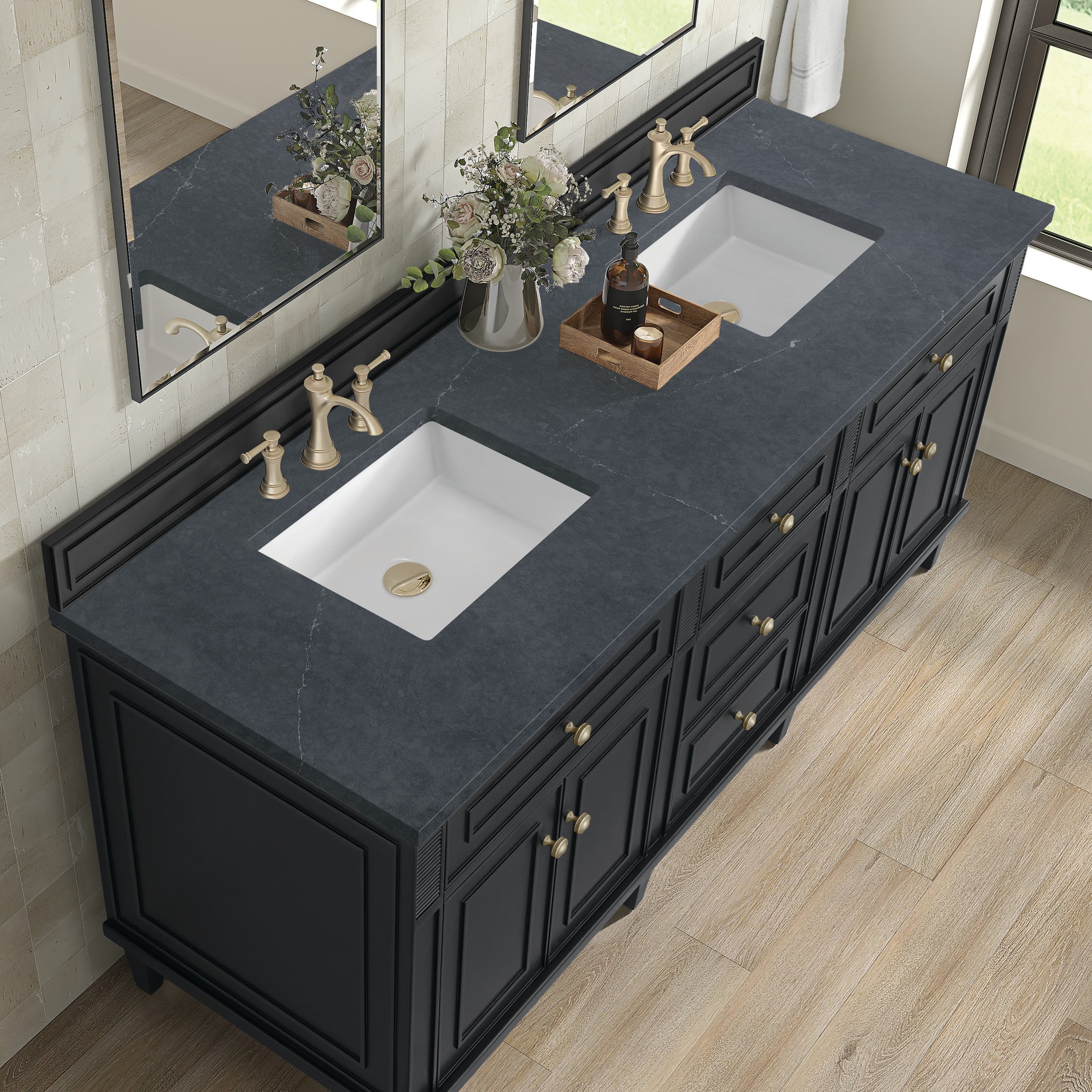 Black Onyx / Charcoal Soapstone - 3 Faucet Holes