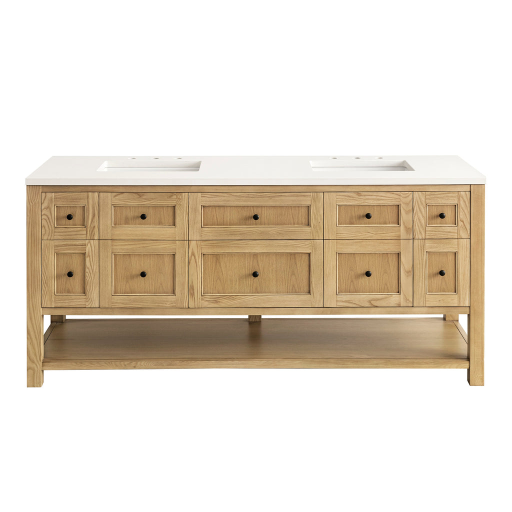 Light Natural Oak / White Zeus - 3 Faucet Holes