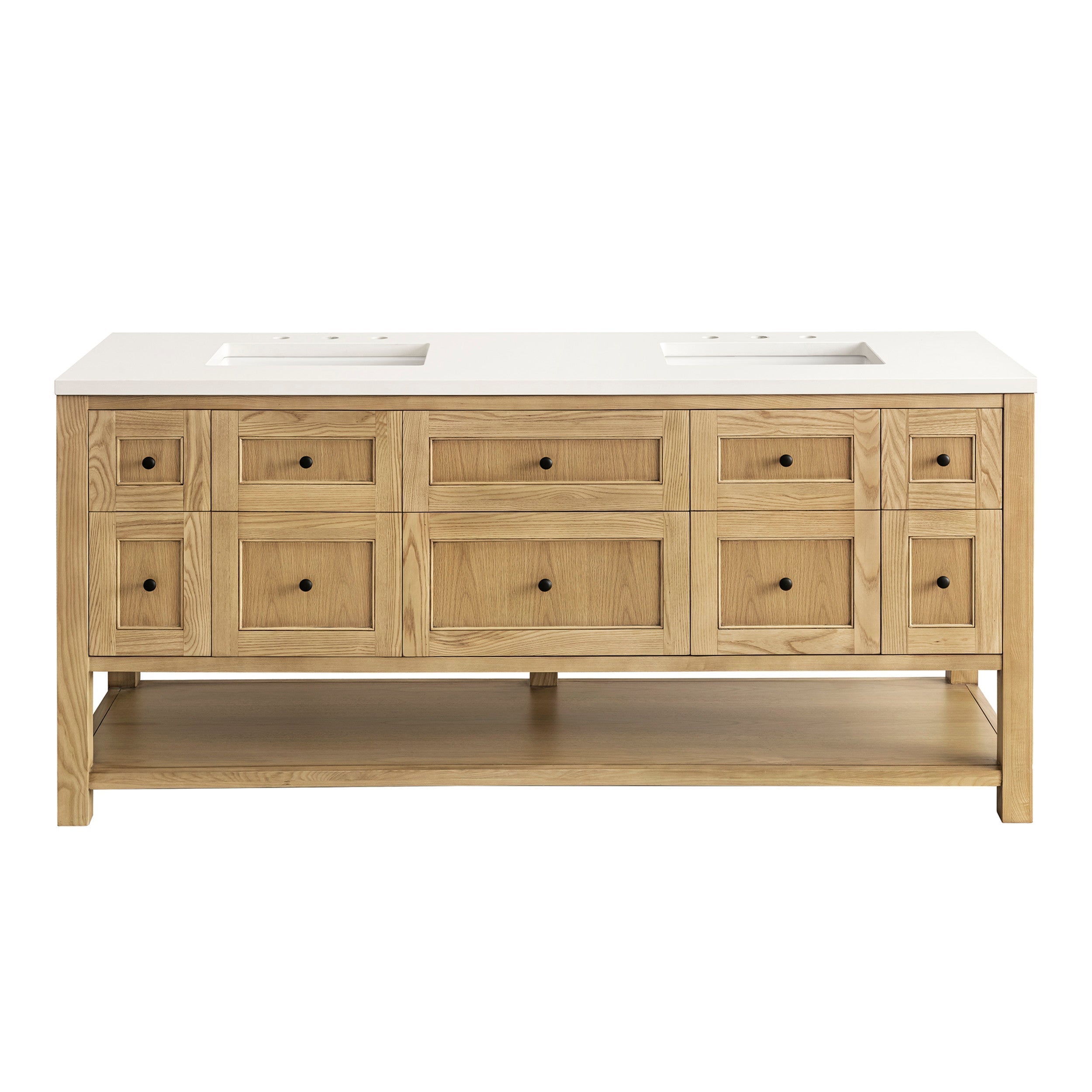 Light Natural Oak / White Zeus - 3 Faucet Holes