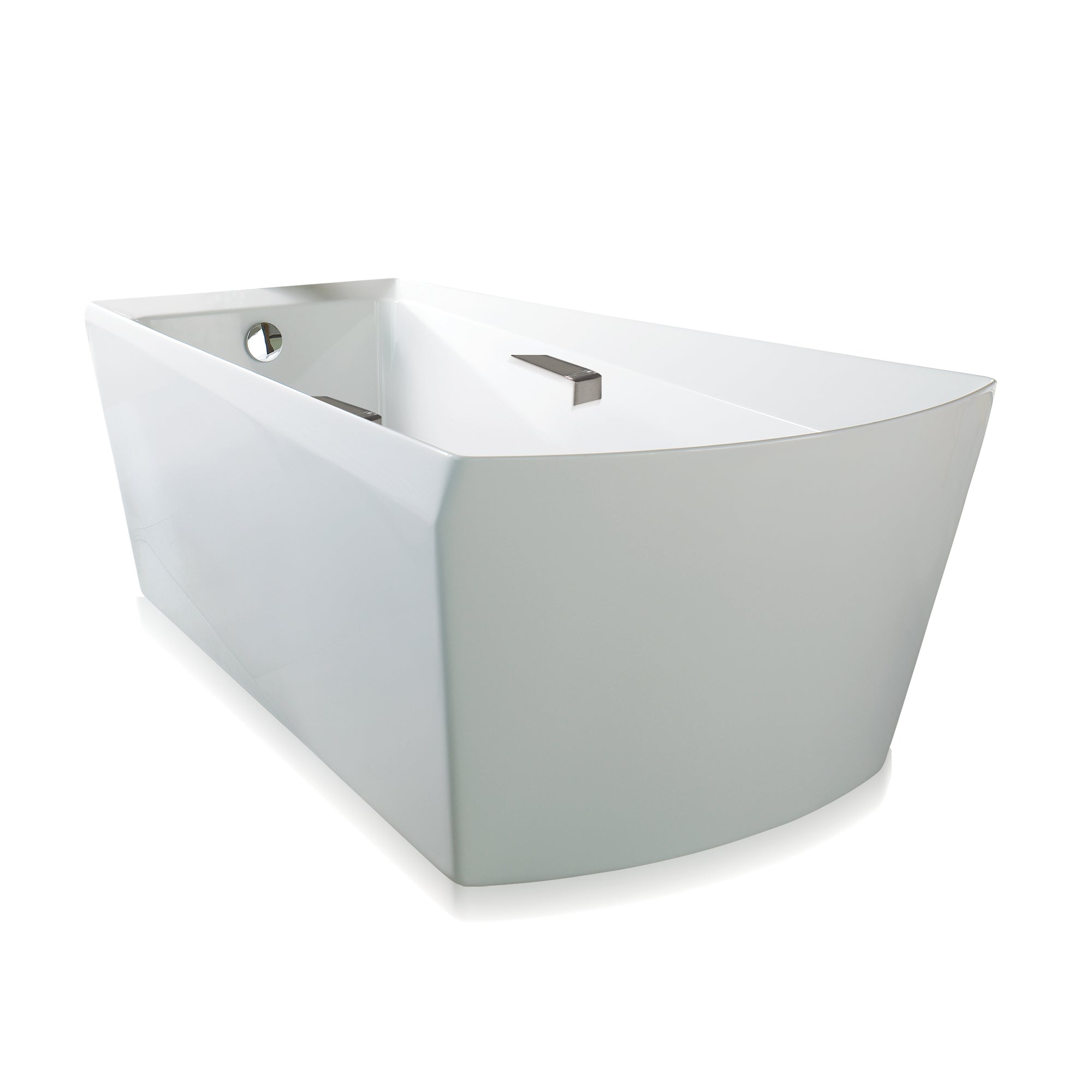 Toto Acrylic Soiree Freestanding Soaker Tub in Cotton with CP Grab Bars