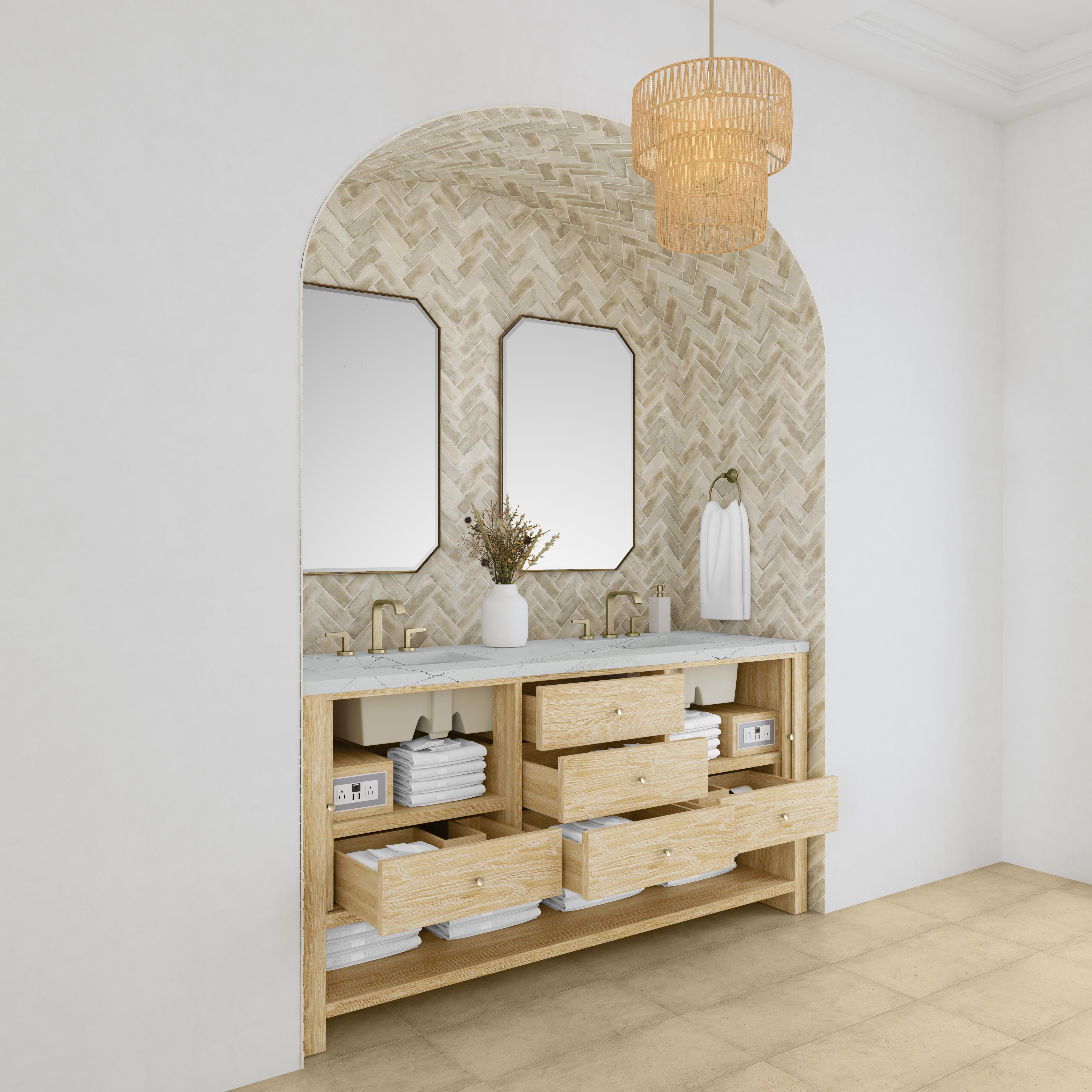 Sunwashed Oak / Ethereal Noctis - 3 Faucet Holes