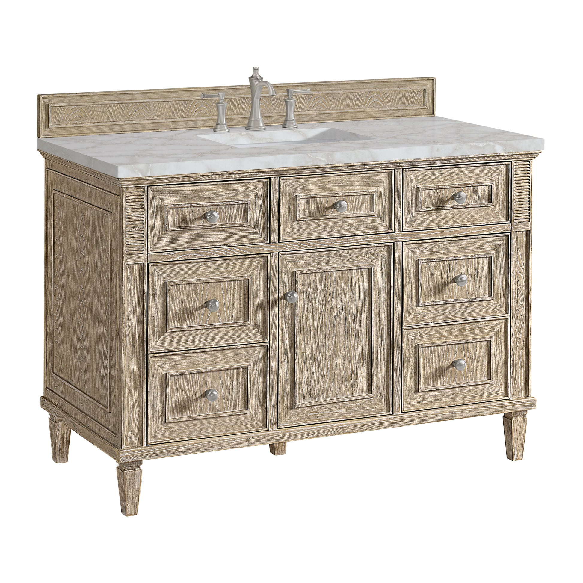 Whitewashed Oak / Victorian Silver - 3 Faucet Holes