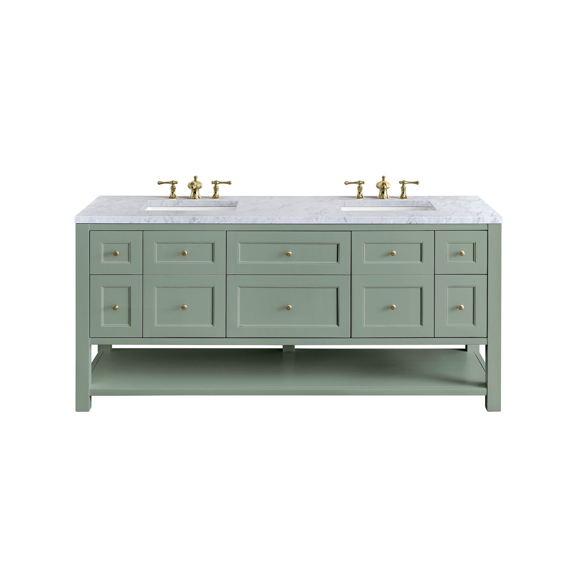 Smokey Celadon / Carrara White - 3 Faucet Holes
