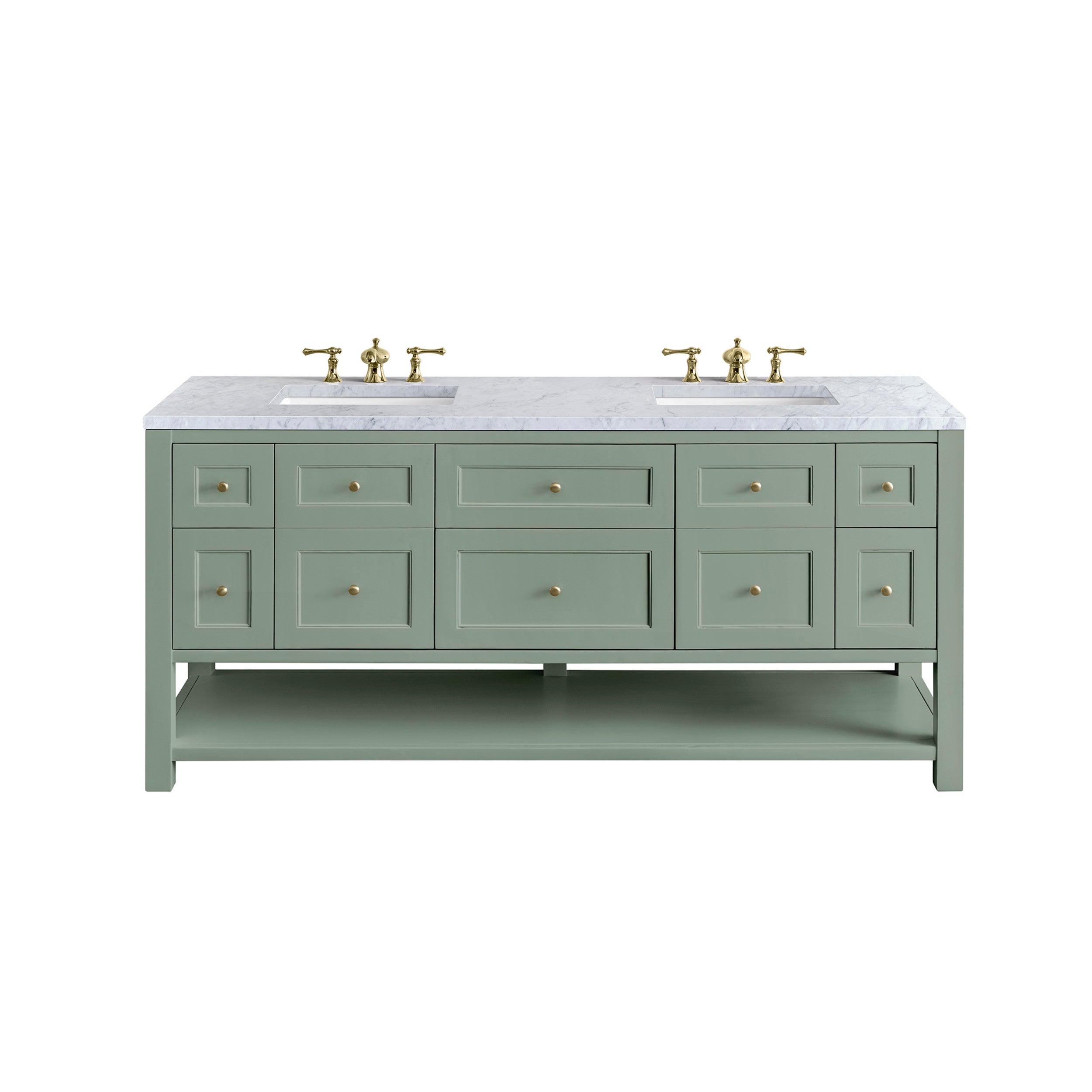 Smokey Celadon / Carrara White - 3 Faucet Holes