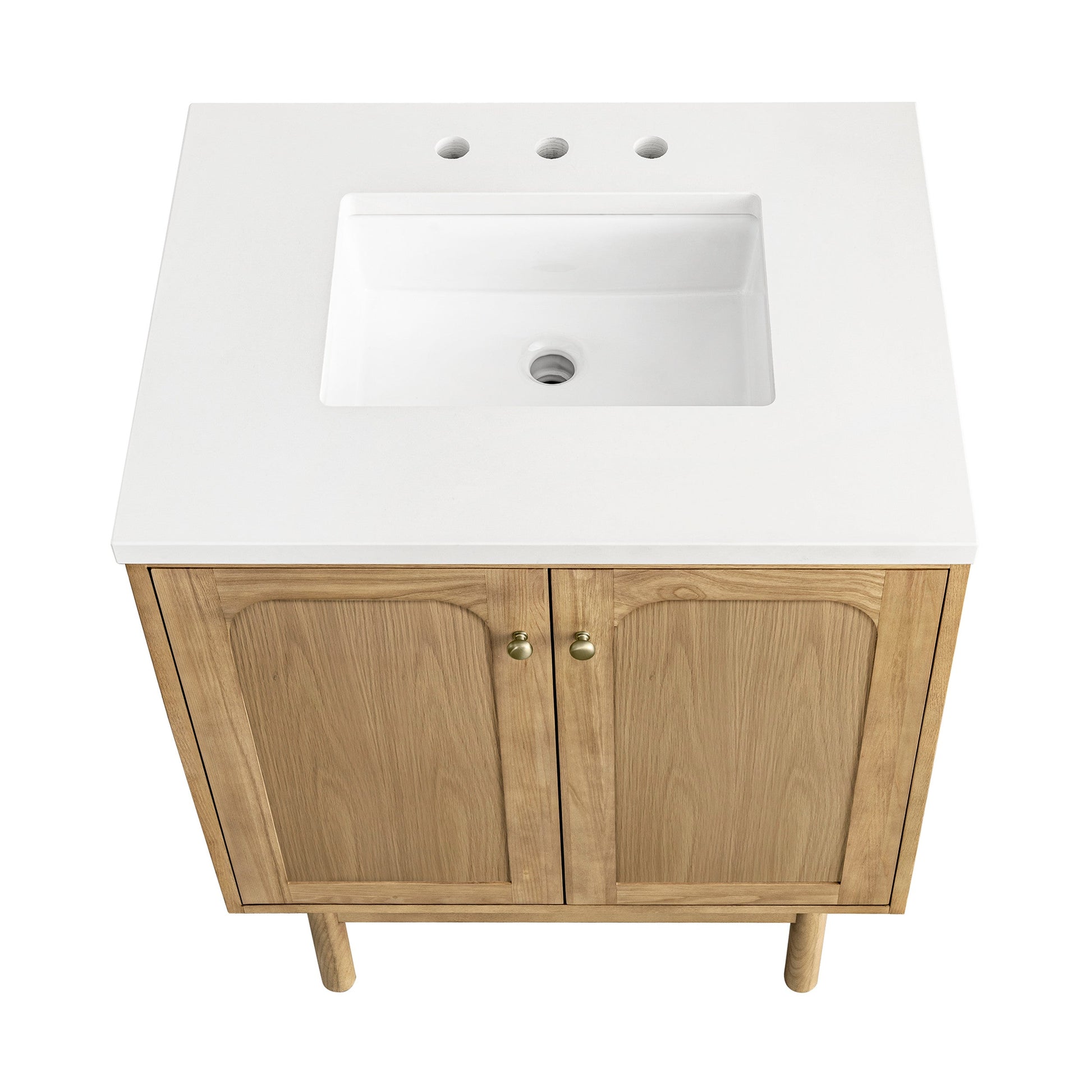 Light Natural Oak / White Zeus - 3 Faucet Holes