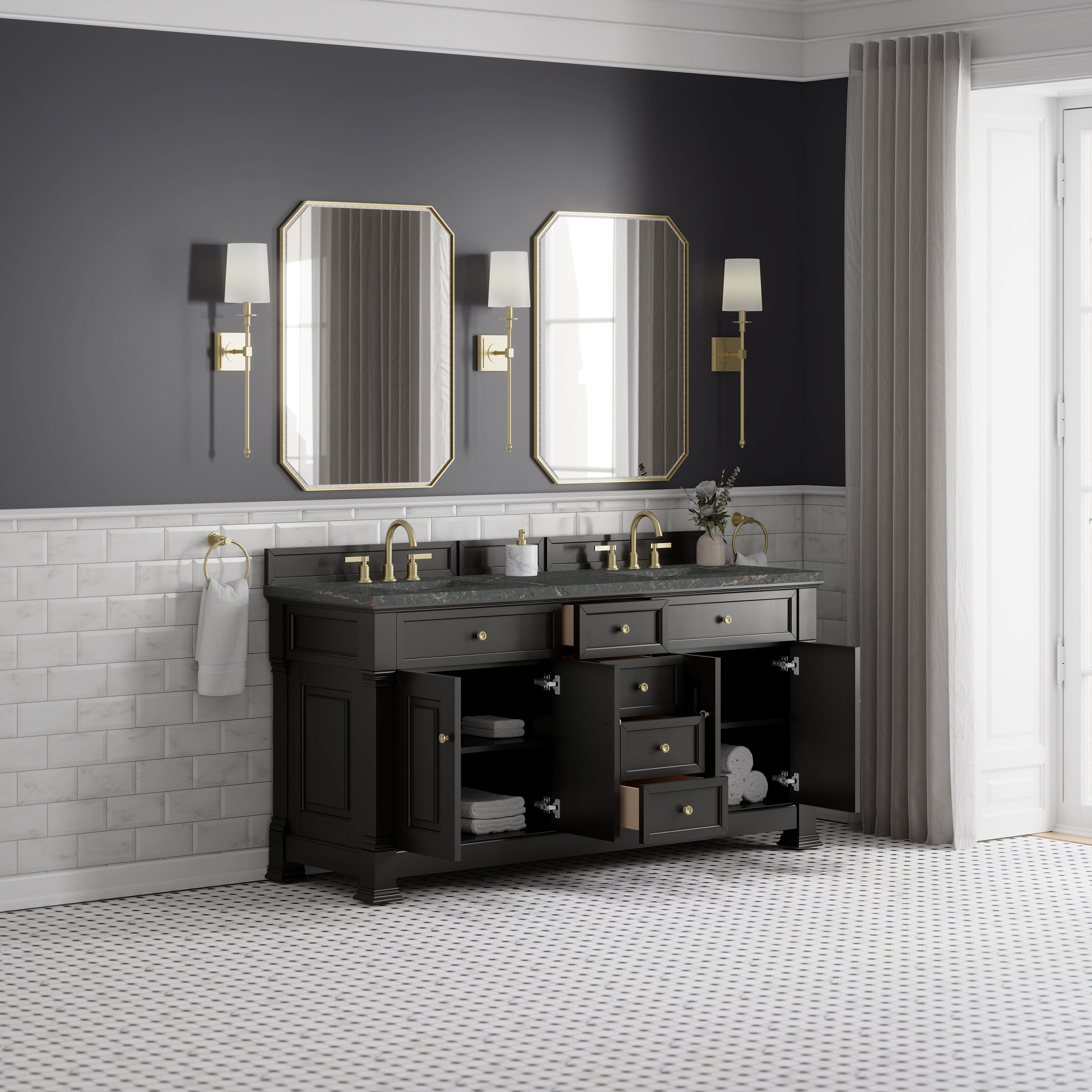 Black Onyx / Parisien Bleu - 3 Faucet Holes
