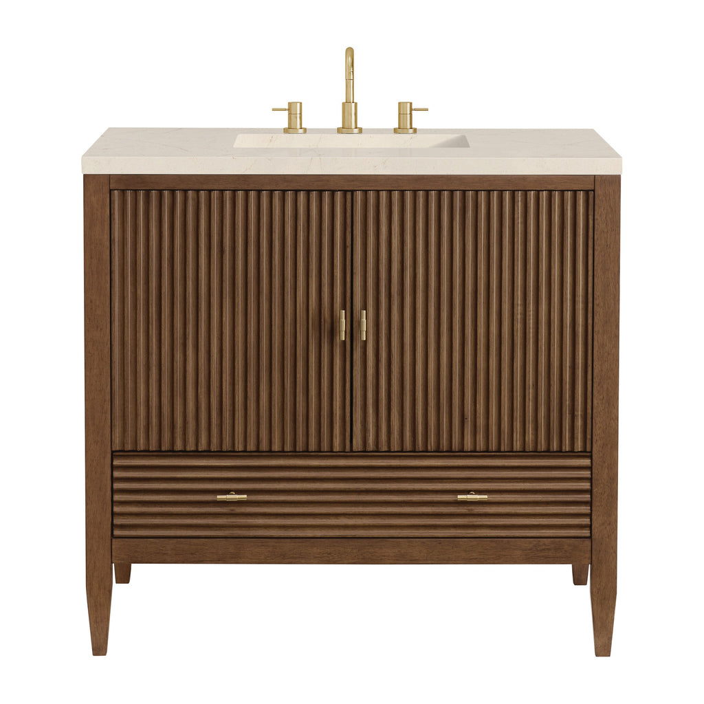 Mid-Century Walnut / Eternal Marfil - 3 Faucet Holes