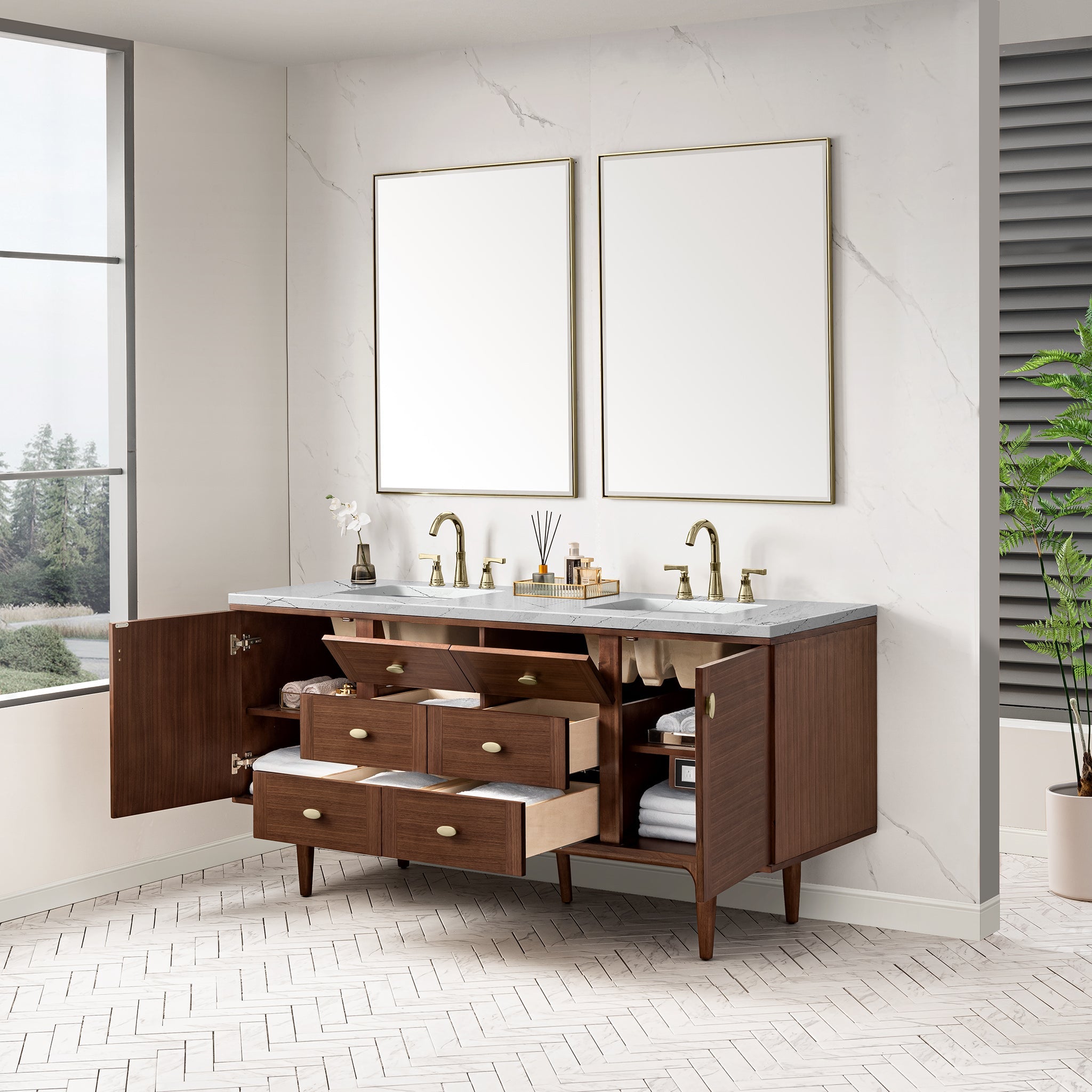 Mid-Century Walnut / Ethereal Noctis - 3 Faucet Holes