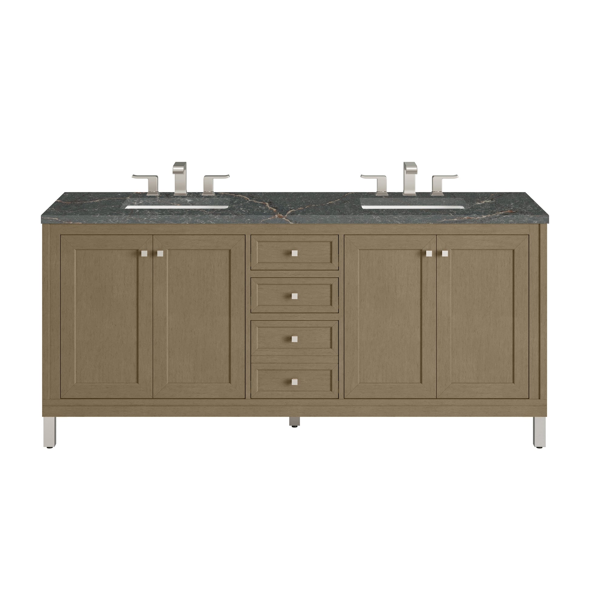 Walnut Whisper / Parisien Bleu - 3 Faucet Holes