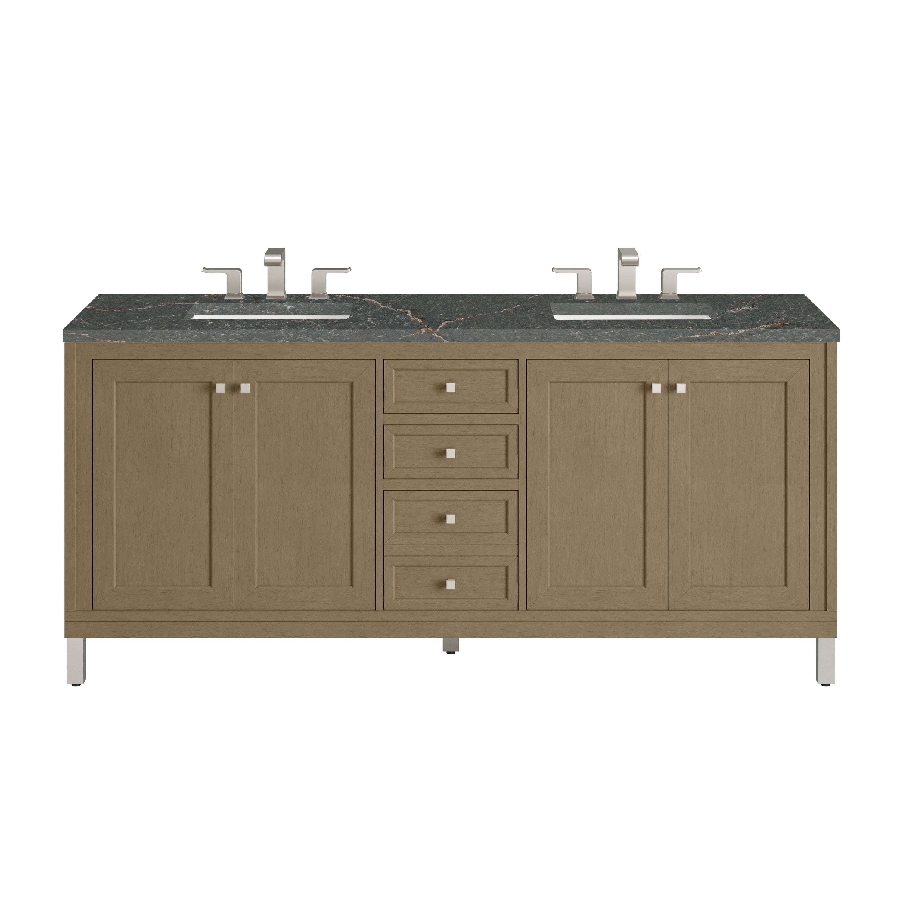 Walnut Whisper / Parisien Bleu - 3 Faucet Holes