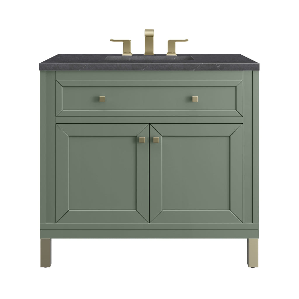 Smokey Celadon / Charcoal Soapstone - 3 Faucet Holes