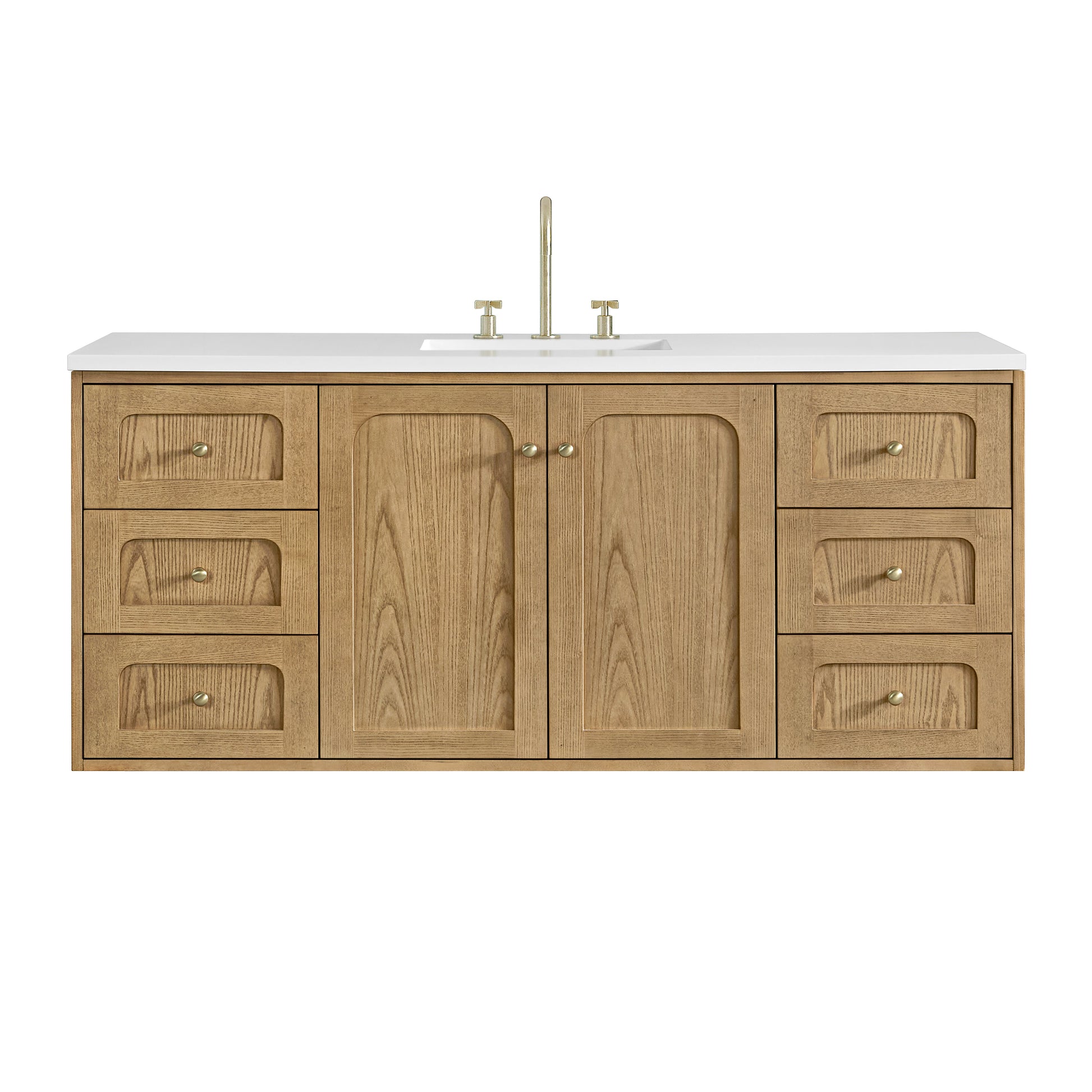 Light Natural Oak / White Zeus - 3 Faucet Holes