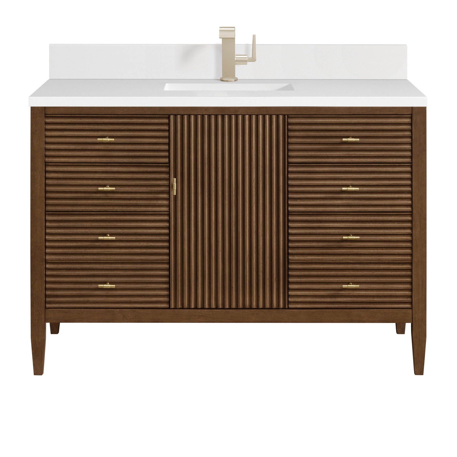 Mid-Century Walnut / White Zeus - 1 Faucet Hole