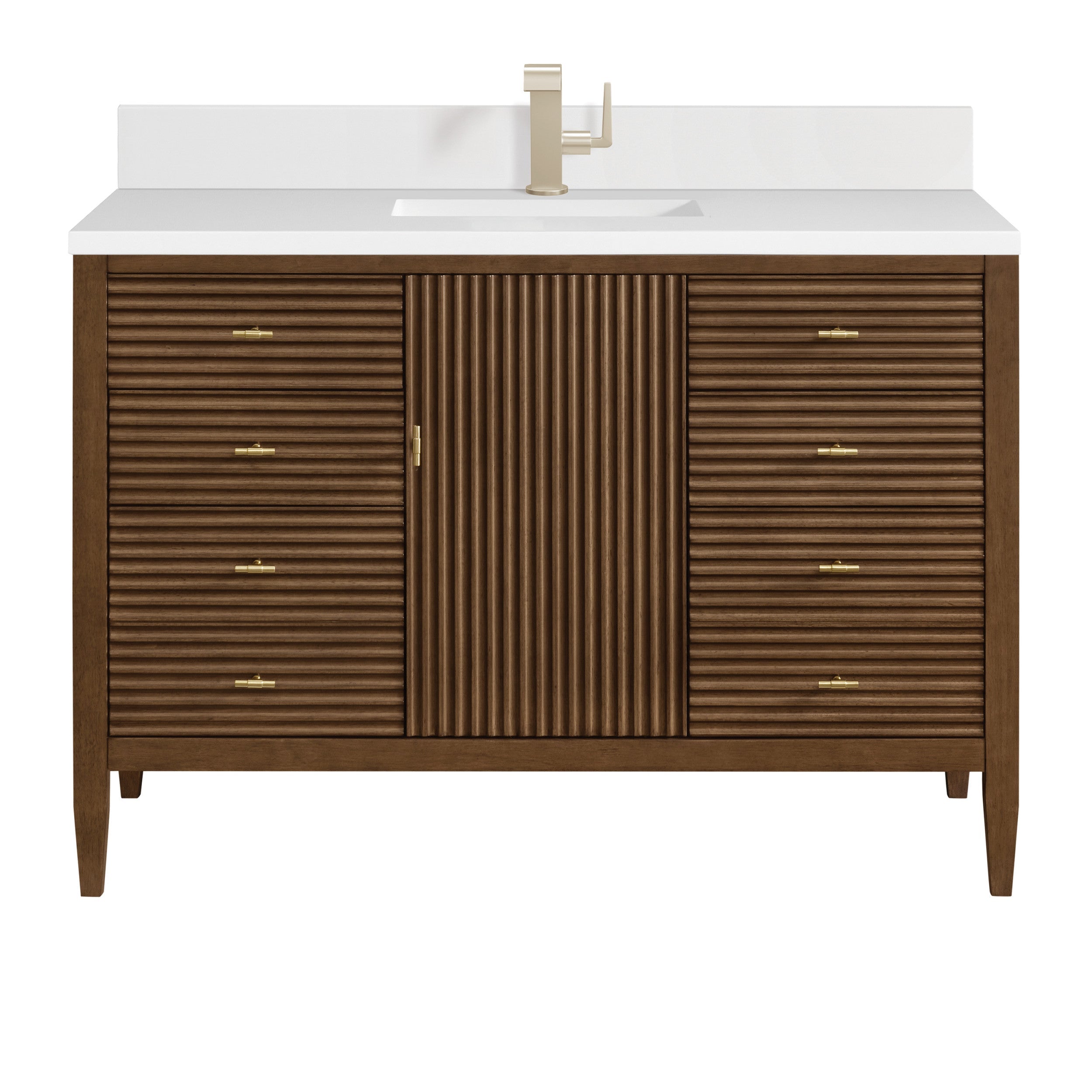 Mid-Century Walnut / White Zeus - 1 Faucet Hole