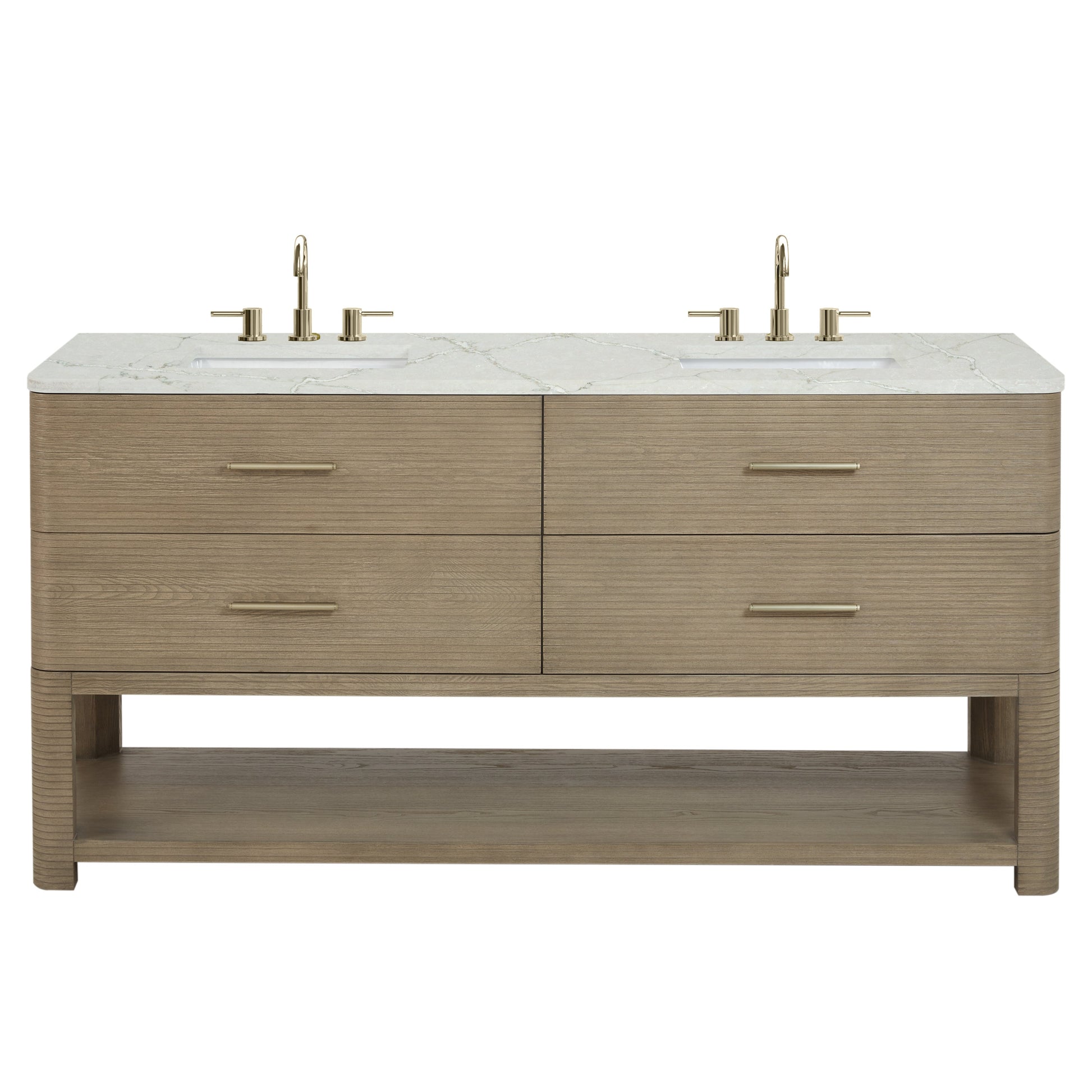 Pebble Oak / Victorian Silver - 3 Faucet Holes