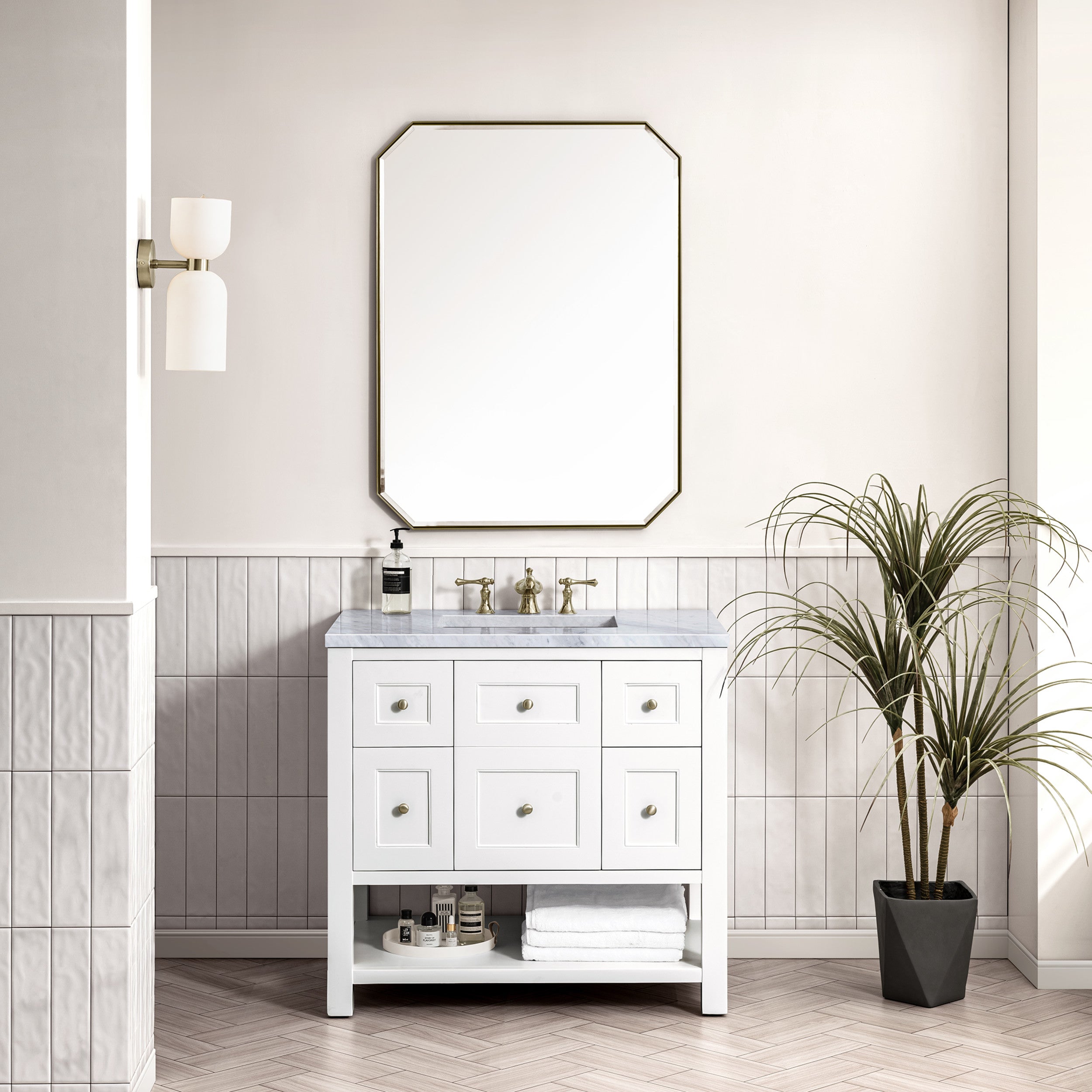Bright White / Carrara White - 3 Faucet Holes