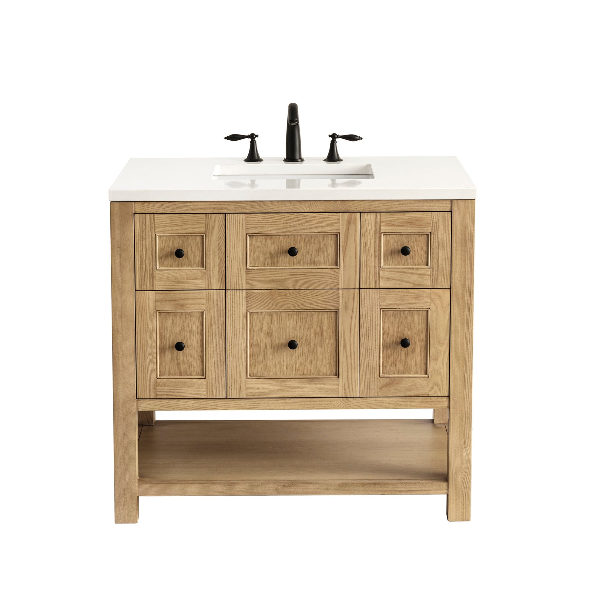 Light Natural Oak / White Zeus - 3 Faucet Holes