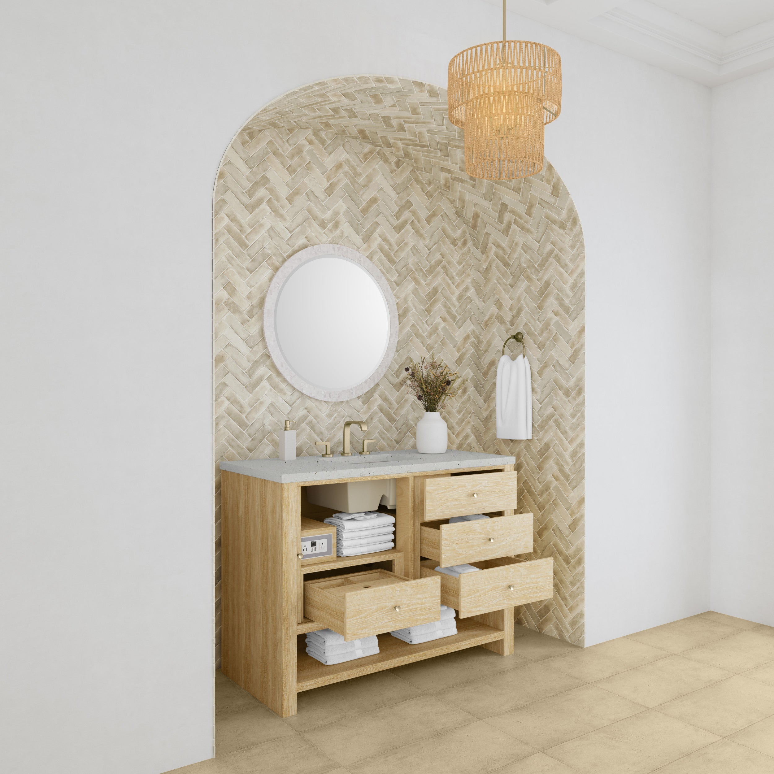 Sunwashed Oak / Lime Delight - 3 Faucet Holes